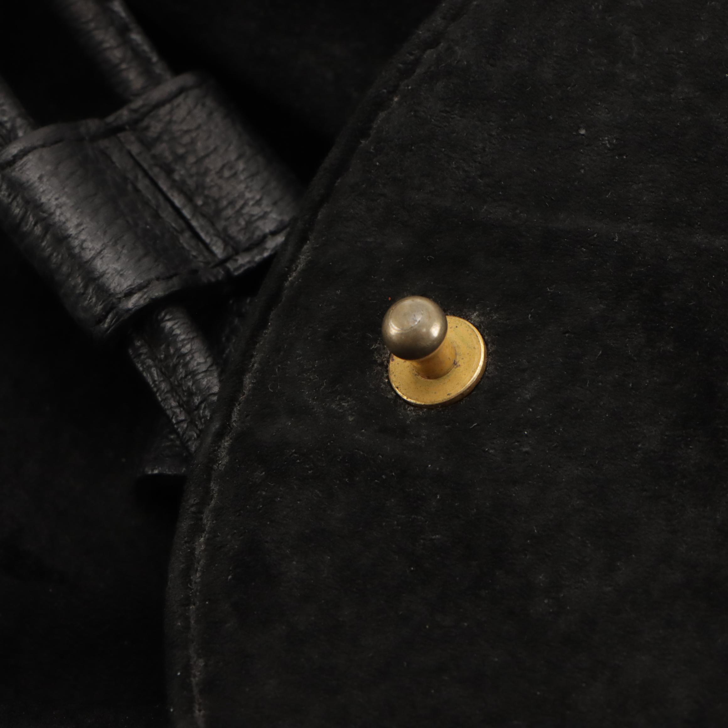 Gucci Bamboo Handle Mini Drawstring Backpack in Black Leather