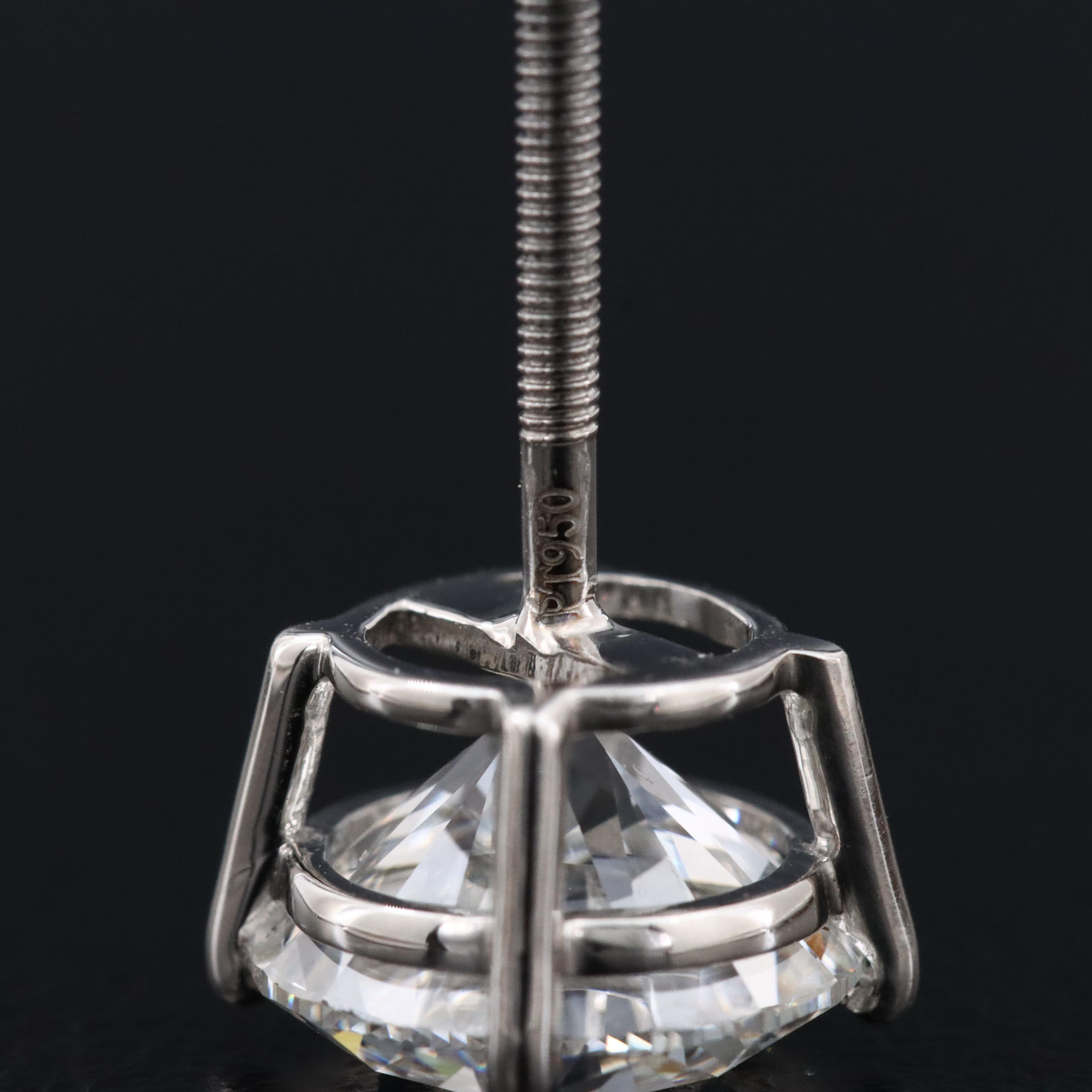 Platinum 5.02 CTW Lab Grown Diamond Stud Earrings with IGI Reports