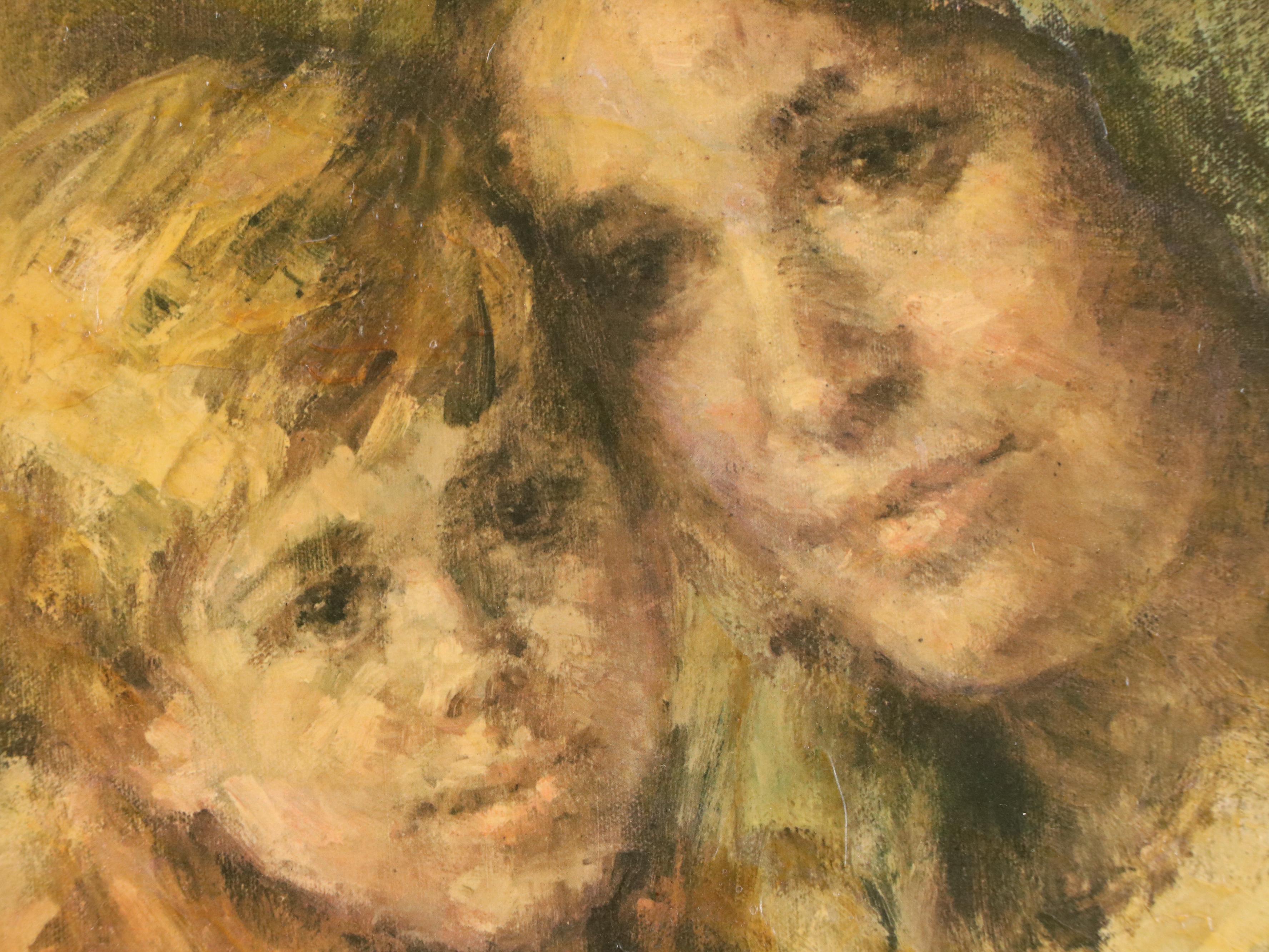 Offset Lithograph of Impressionist Style Mother and Child, 20th Century