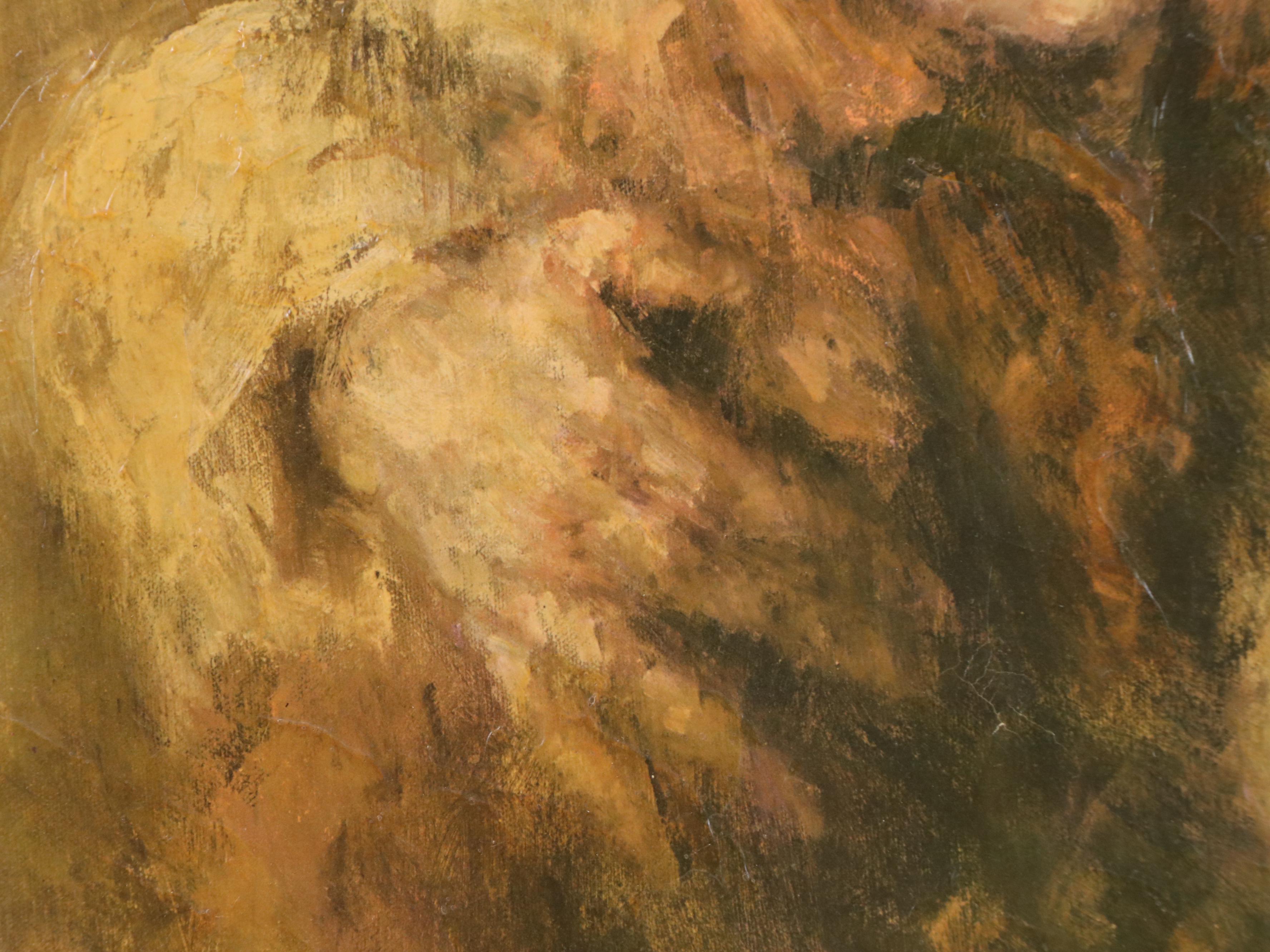 Offset Lithograph of Impressionist Style Mother and Child, 20th Century