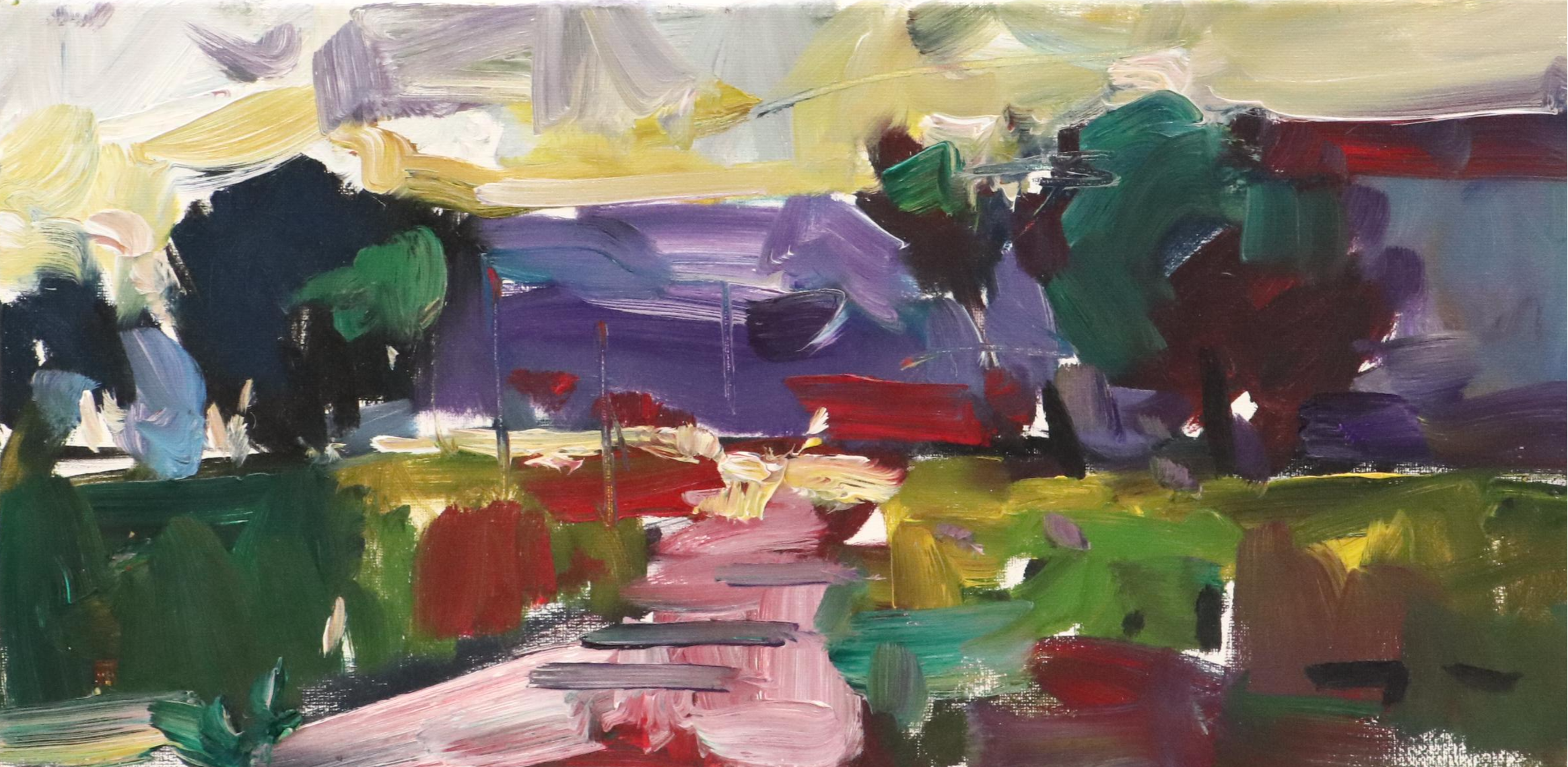 Abstract Landscape Oil Painting "Pastel Sunset"