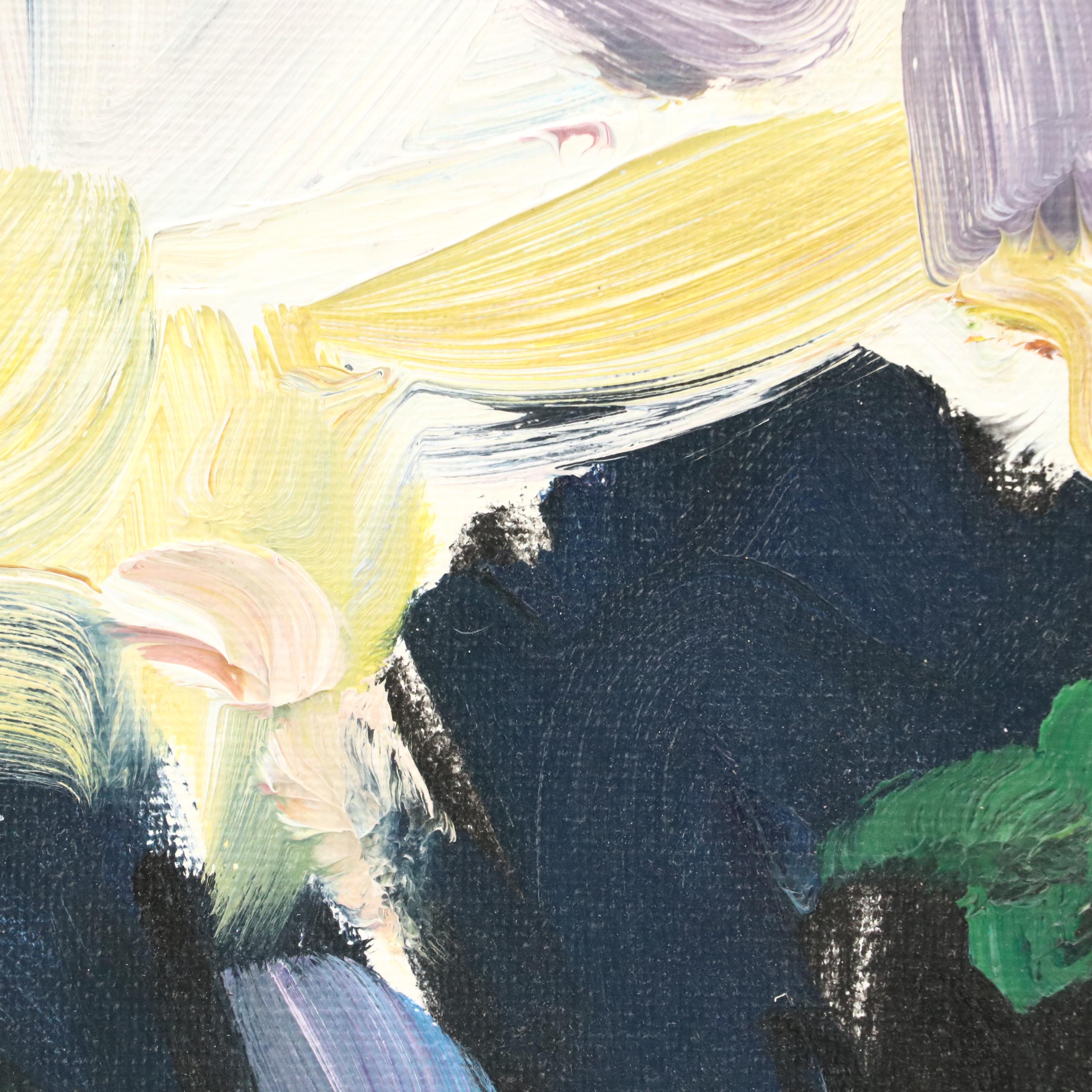 Abstract Landscape Oil Painting "Pastel Sunset"