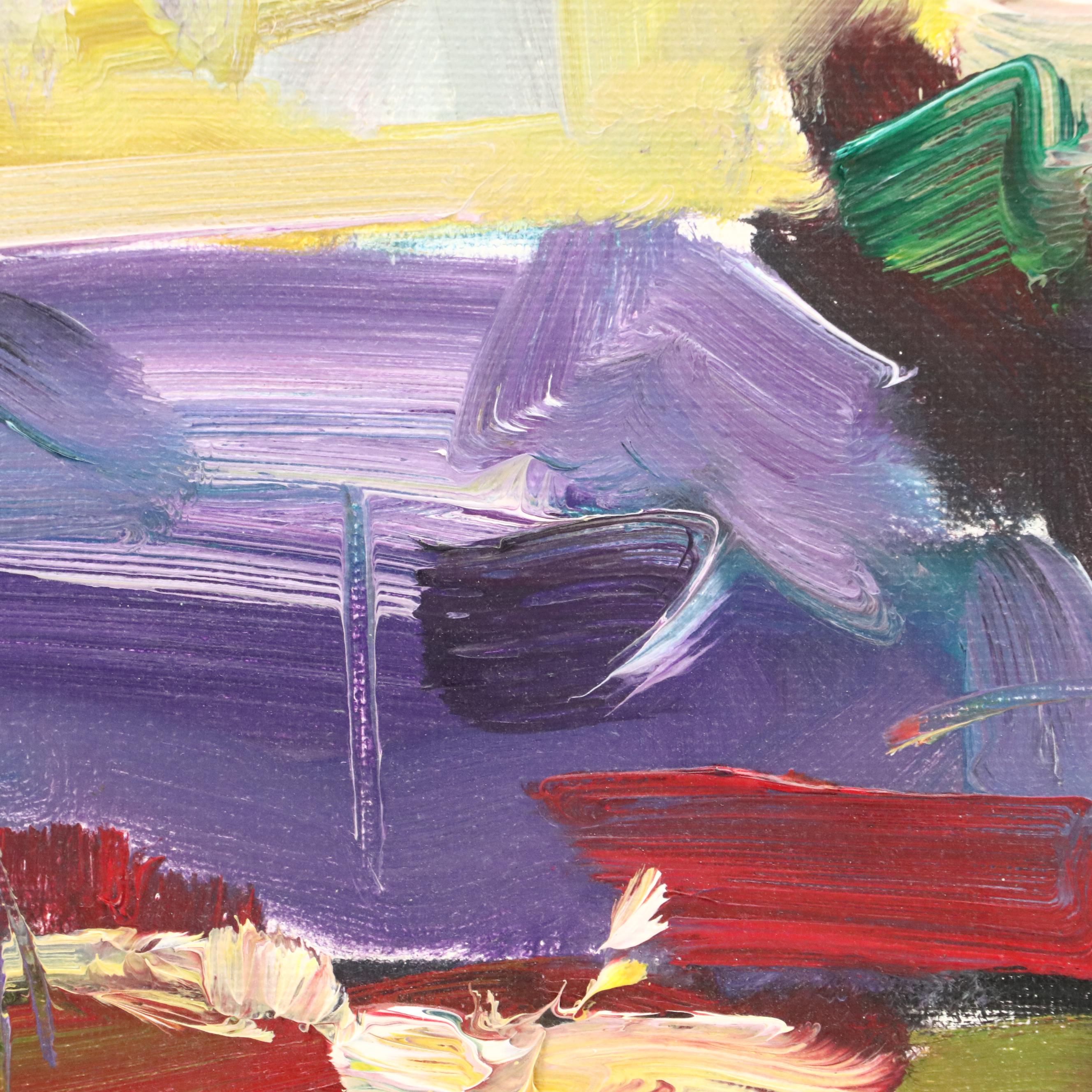 Abstract Landscape Oil Painting "Pastel Sunset"