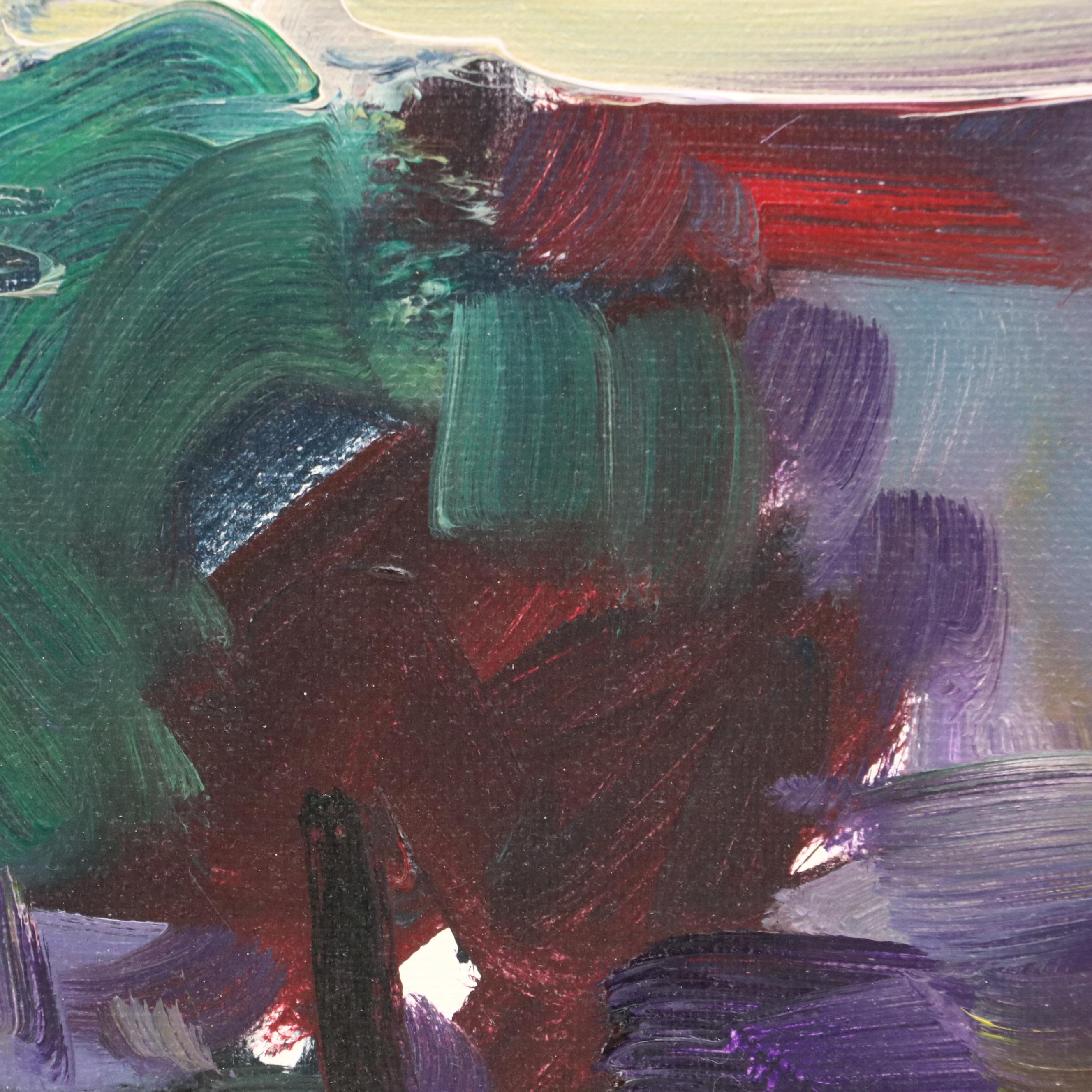 Abstract Landscape Oil Painting "Pastel Sunset"