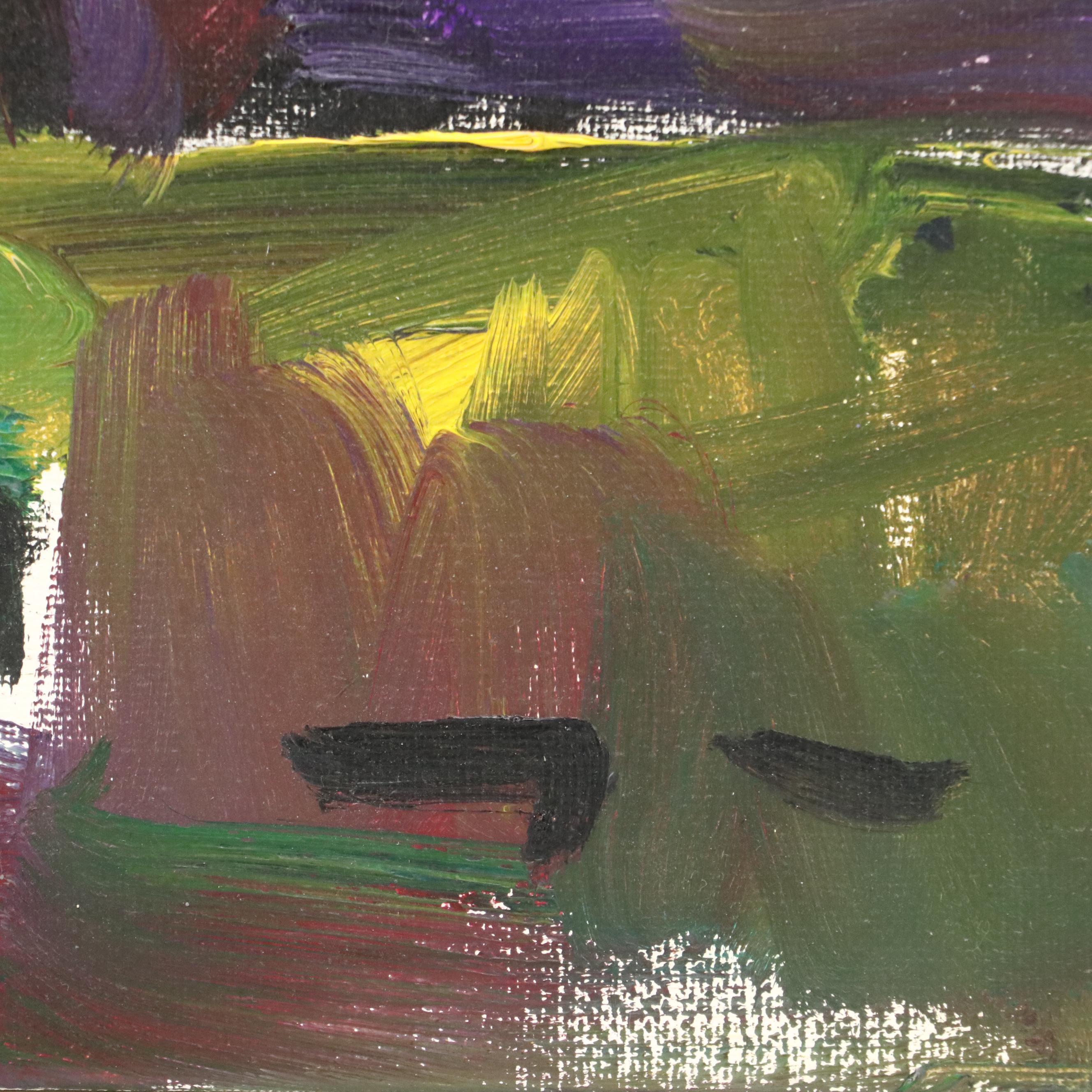 Abstract Landscape Oil Painting "Pastel Sunset"