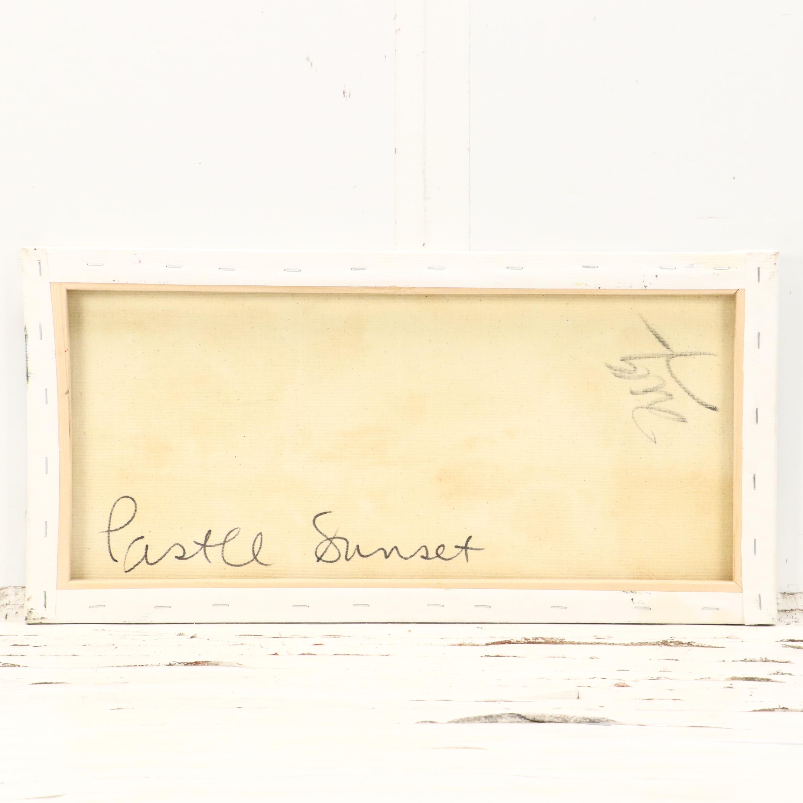 Abstract Landscape Oil Painting "Pastel Sunset"