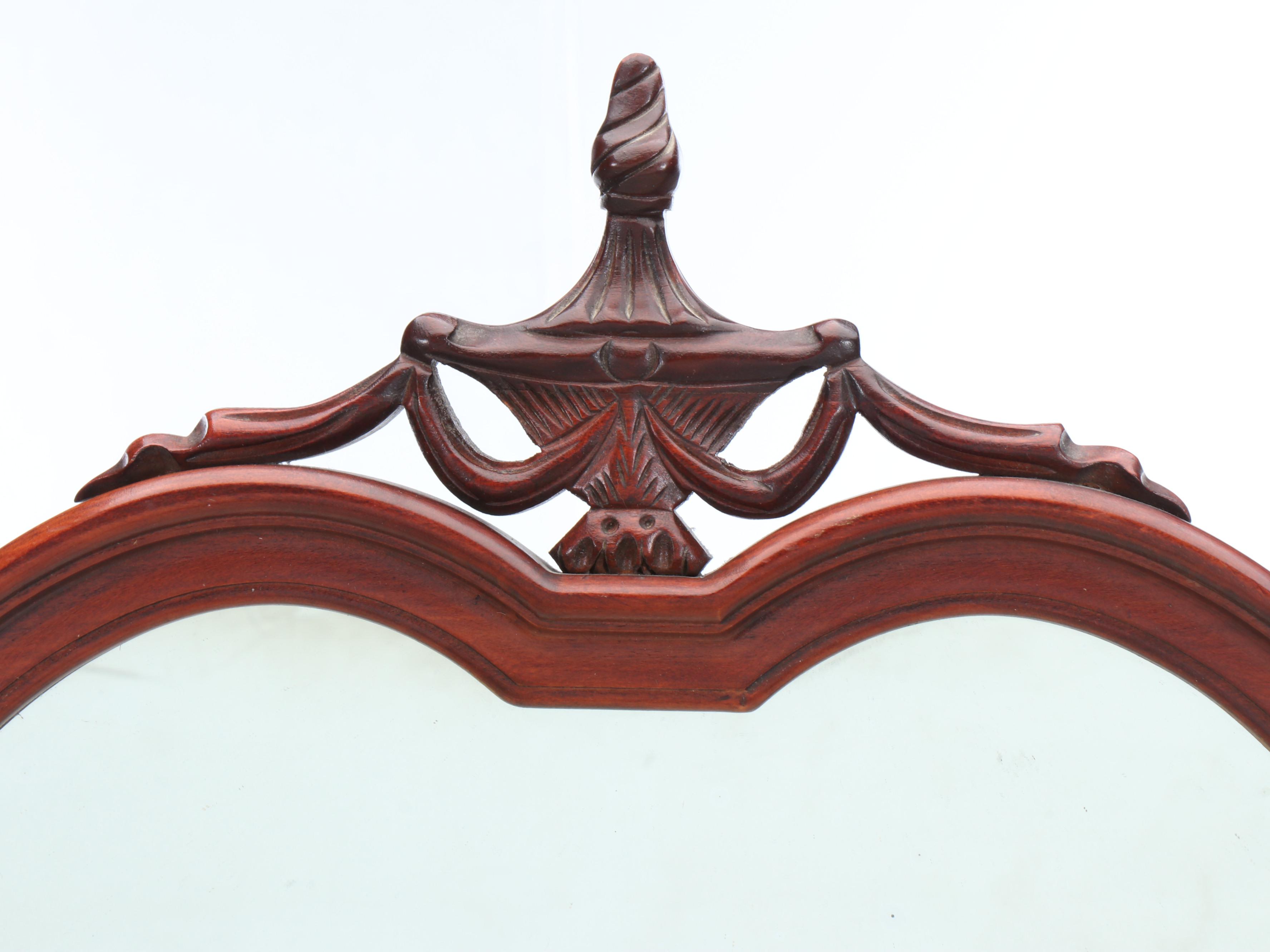 Federal Style Wood Shield Wall Mirror