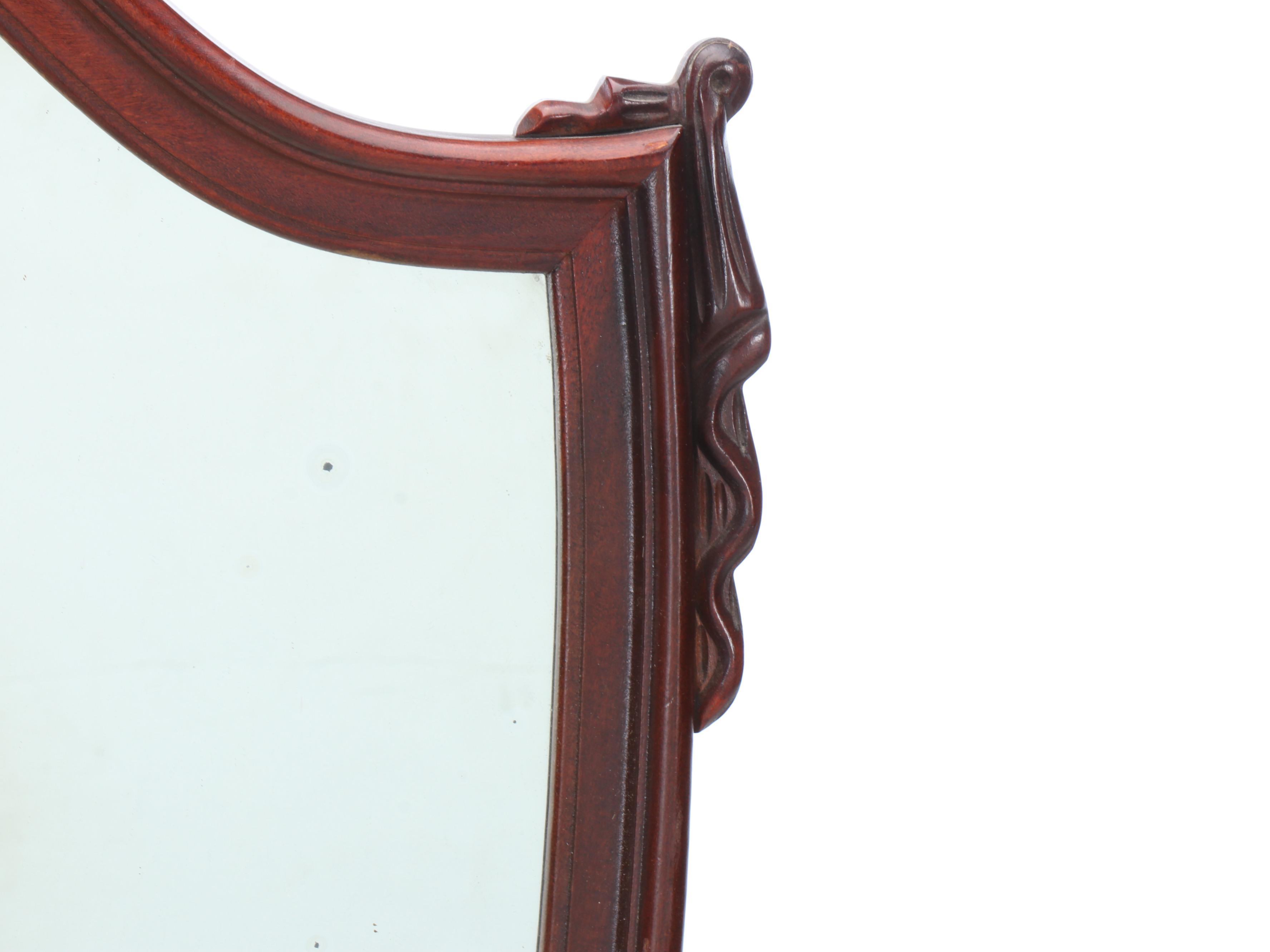 Federal Style Wood Shield Wall Mirror