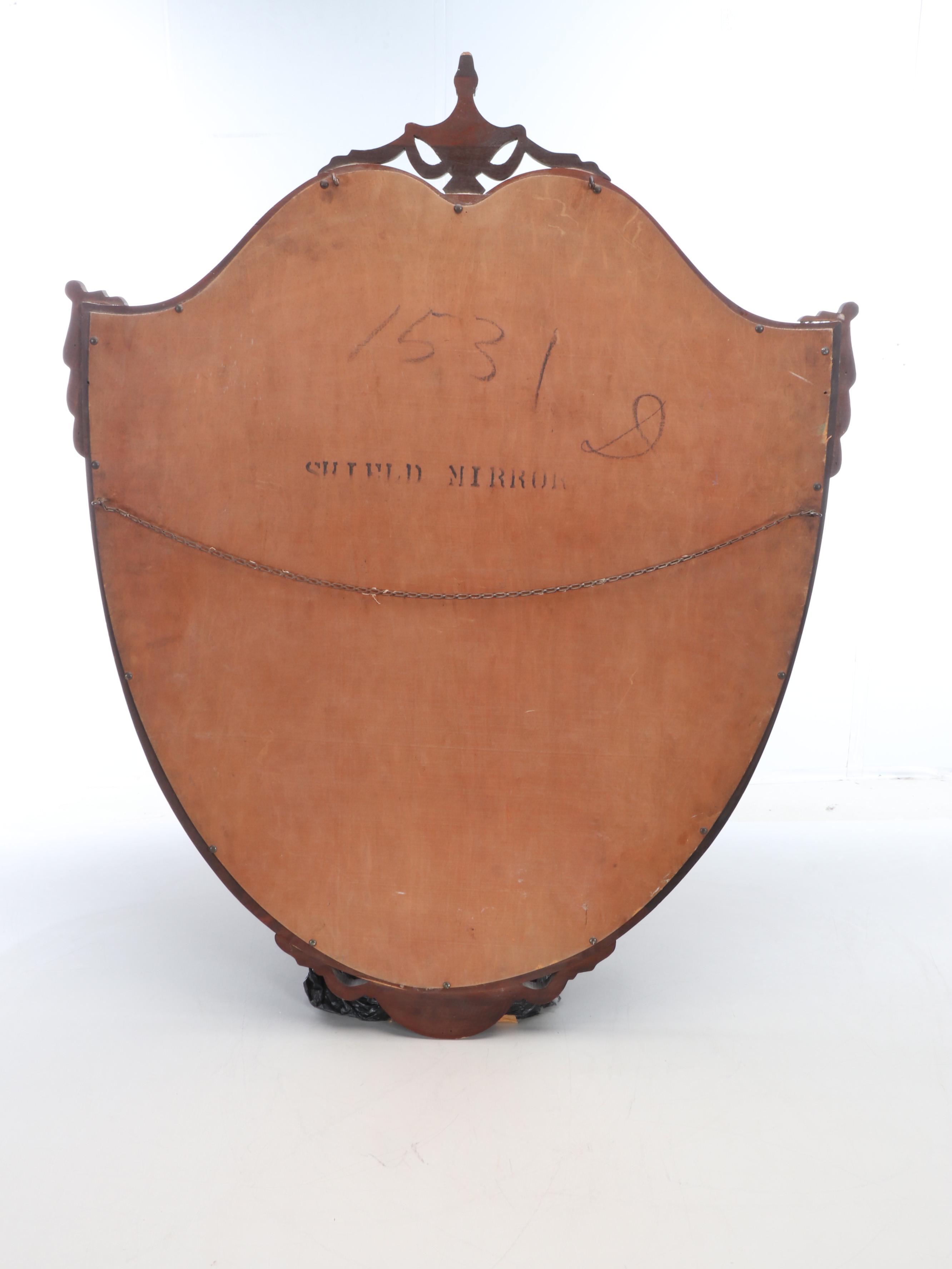 Federal Style Wood Shield Wall Mirror