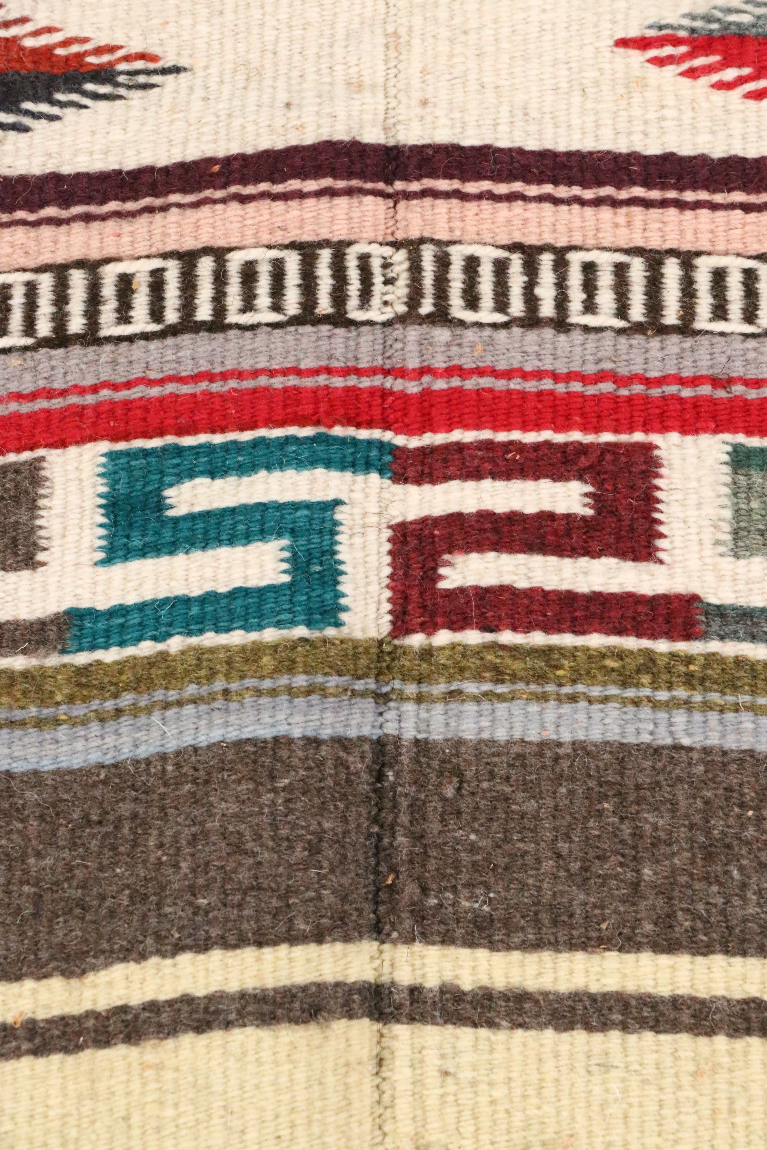 4'9 x 7'3 Handwoven Mesoamerican Style Pictorial Area Rug