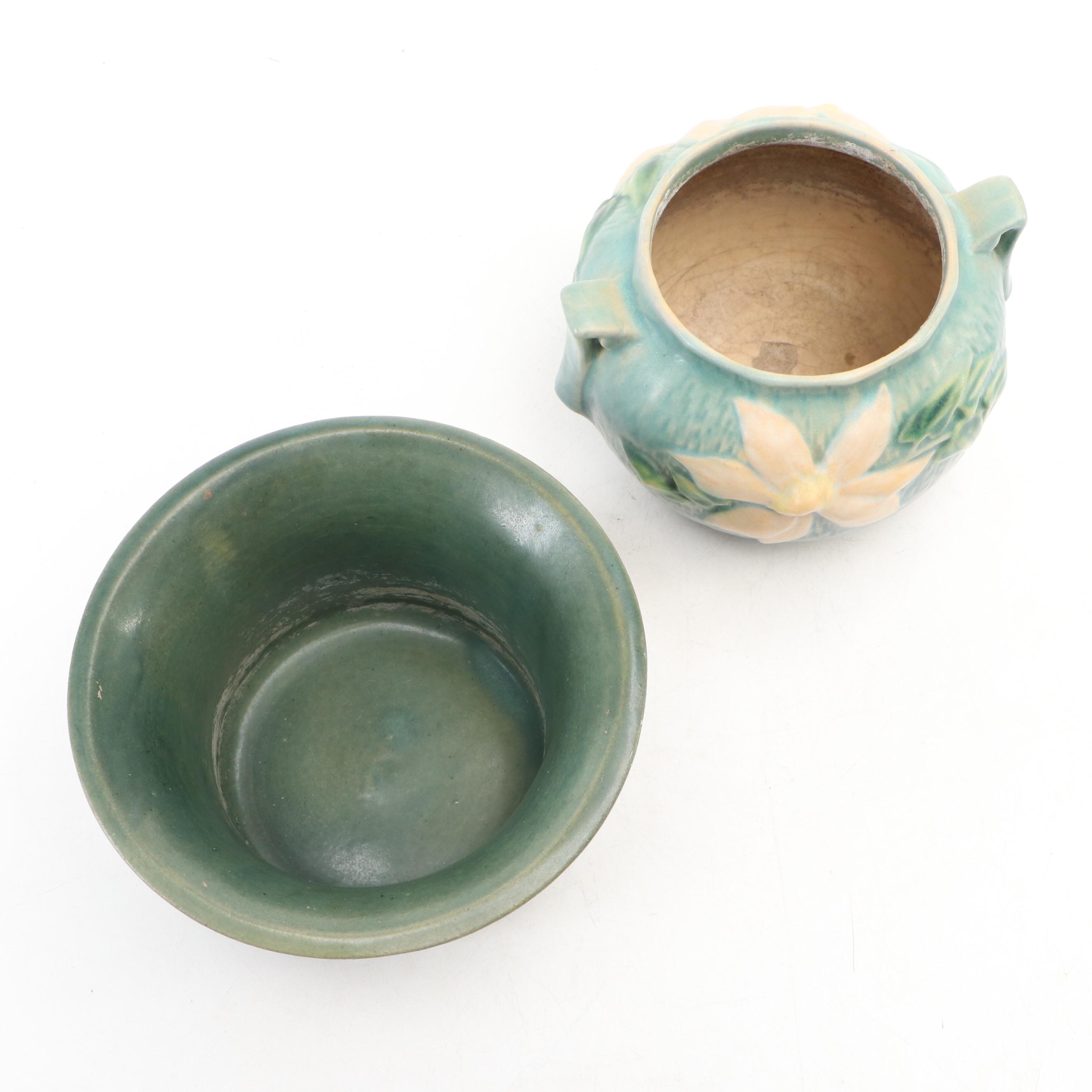 Roseville Pottery "Clematis" and "Zepher Lily" Planters, Mid-20th Century