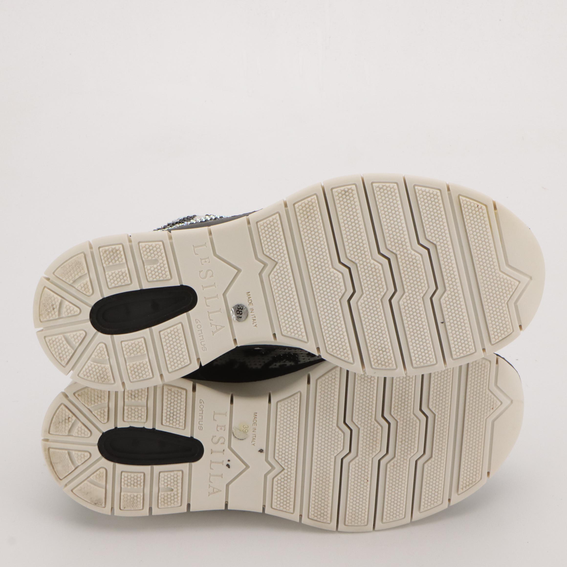 Le Silla Leopard Rhinestone Embellished Sneakers