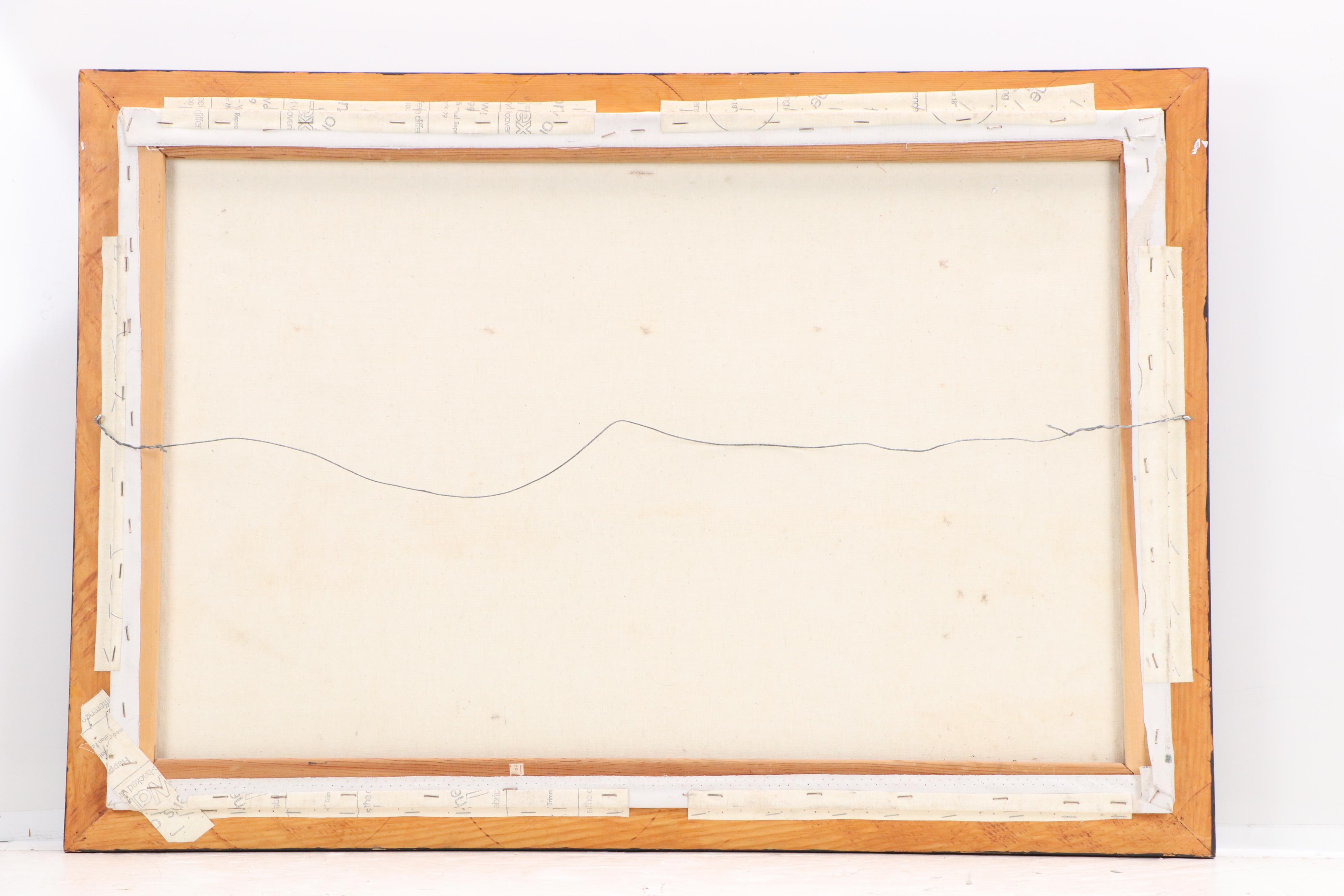 Jonas Landscape Oil Painting of River Reflecting Winter Trees