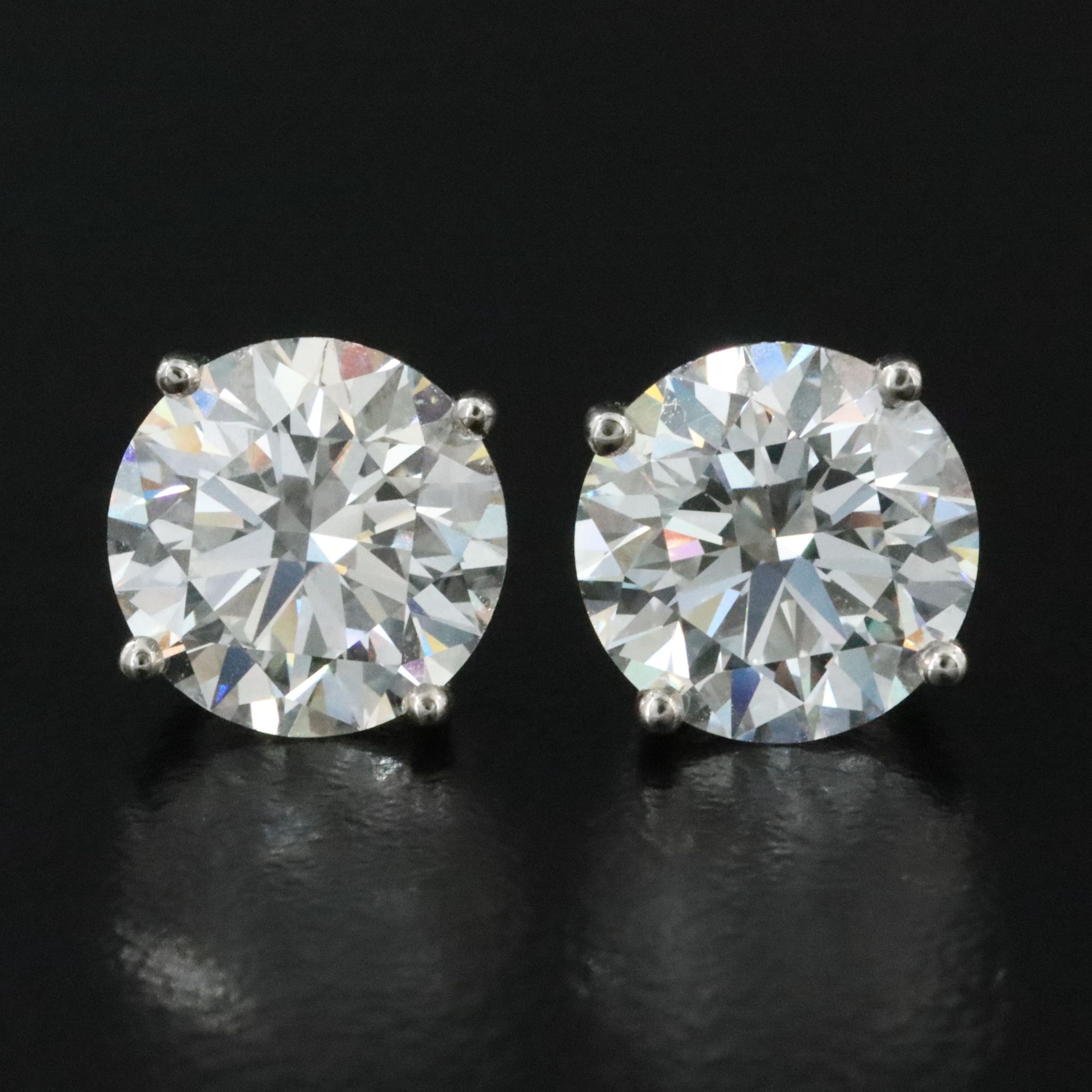 Platinum 5.29 CTW Lab Grown Diamond Stud Earrings with IGI Report