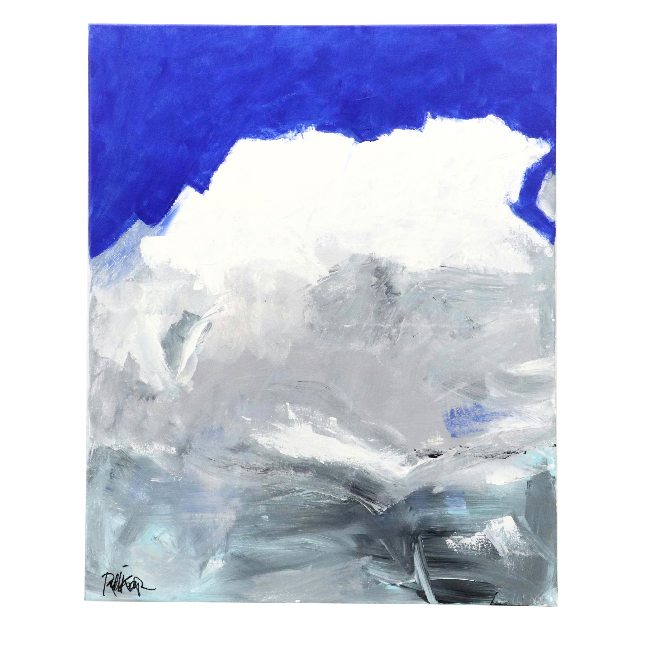 Robbie Kemper Abstract Acrylic Painting "Storm Clearing," 21st Century