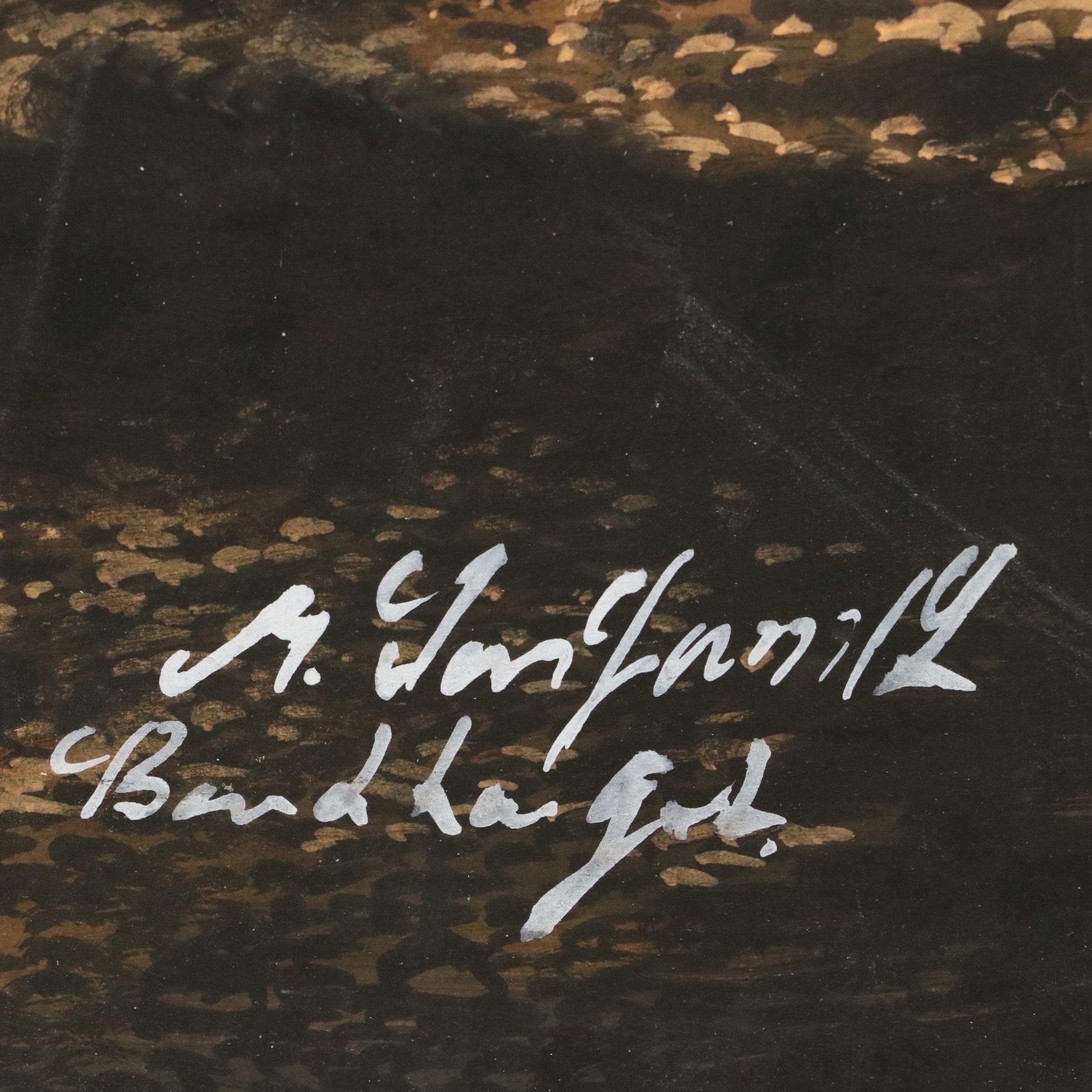 Gouache on Paperboard Illustration of Running Dapple Grey Horse, 21st C.