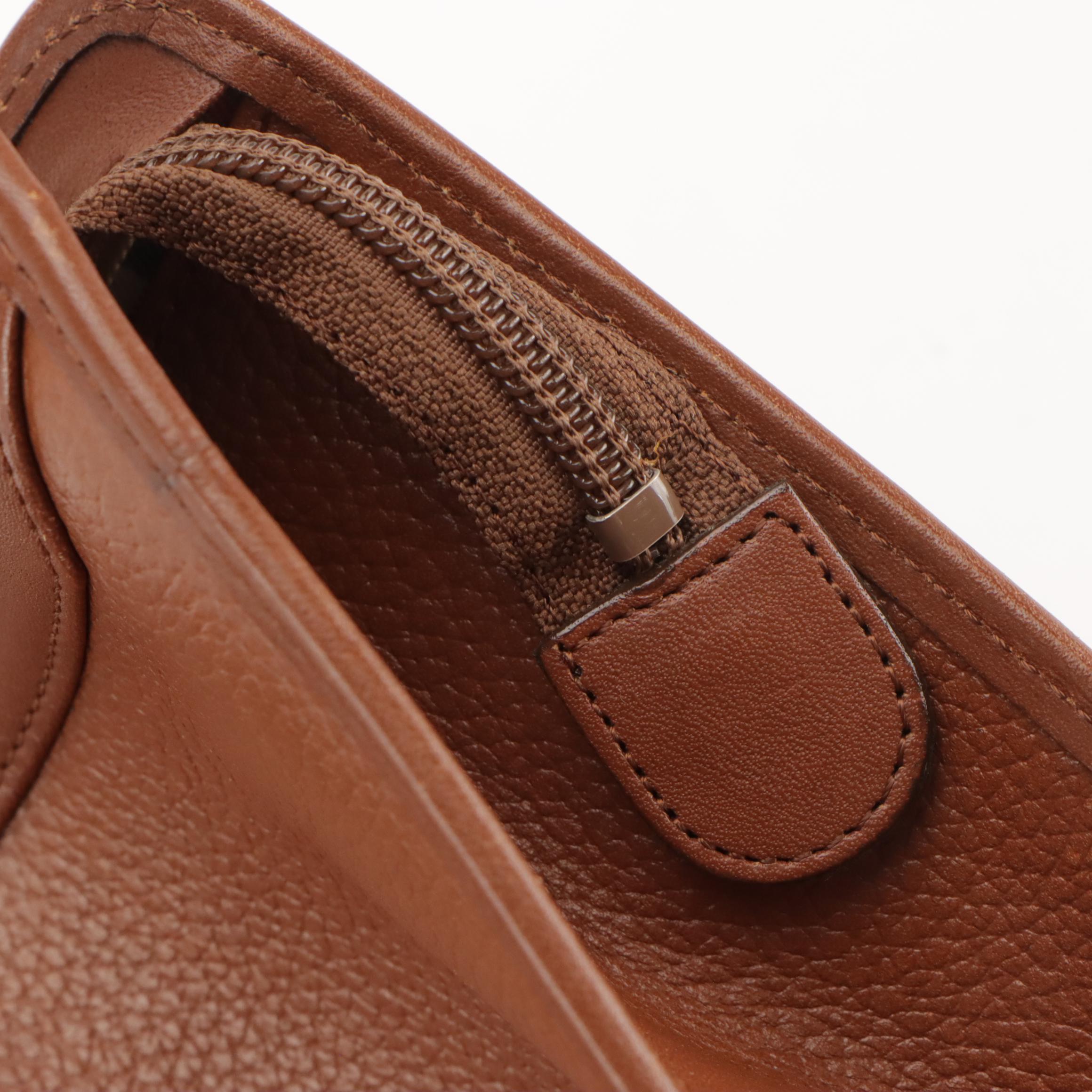 Burberrys Leather Clutch Purse with Haymarket Check Lining