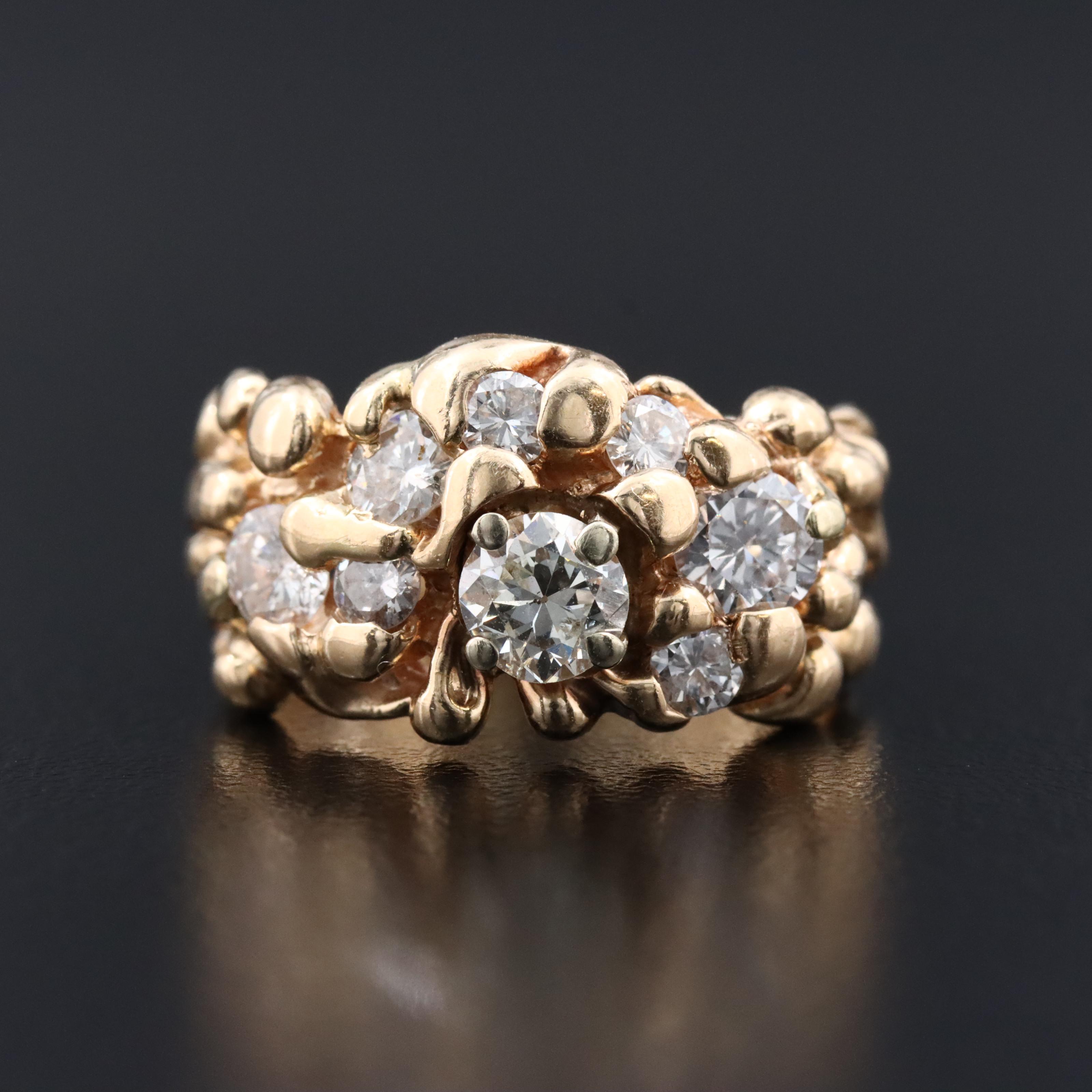 14K 1.28 CTW Diamond Biomorphic Ring