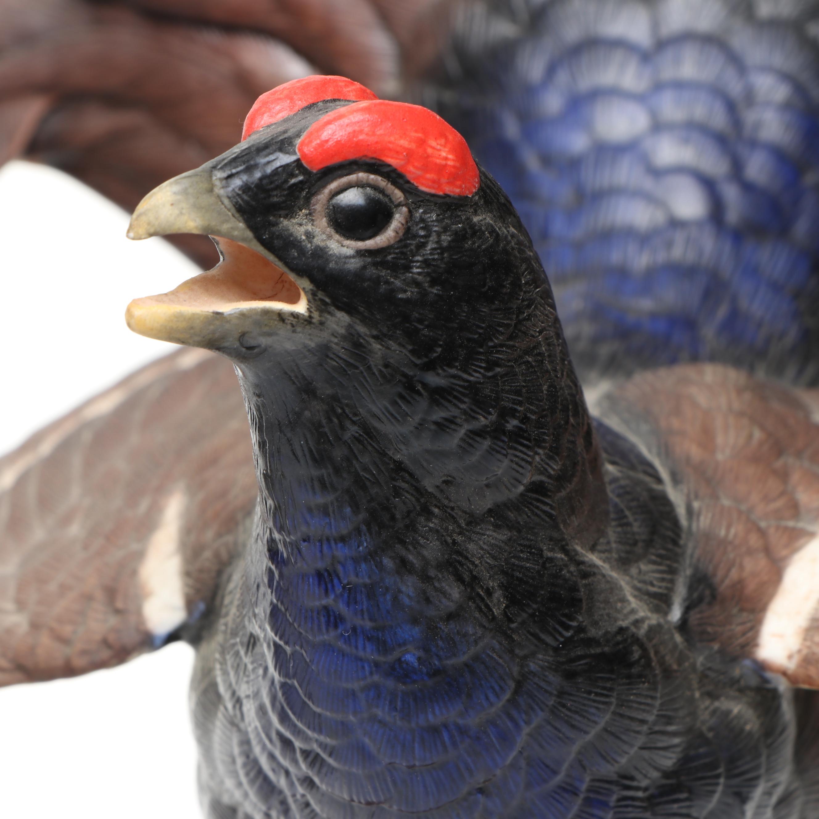 The Franklin Mint "Black Grouse" and "Ring-Necked Pheasant" Porcelain Birds