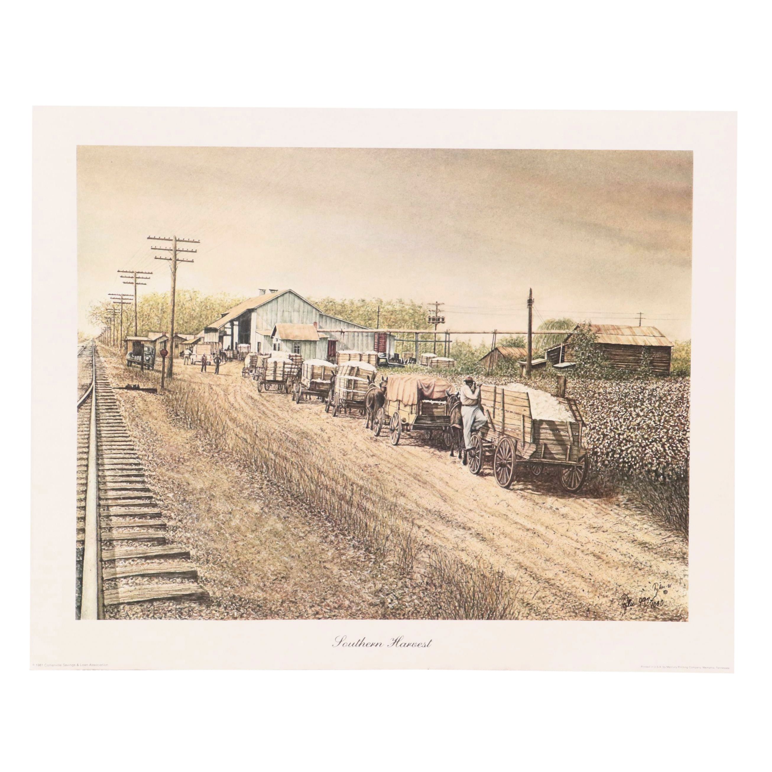Offset Lithograph "Southern Harvest," 1981