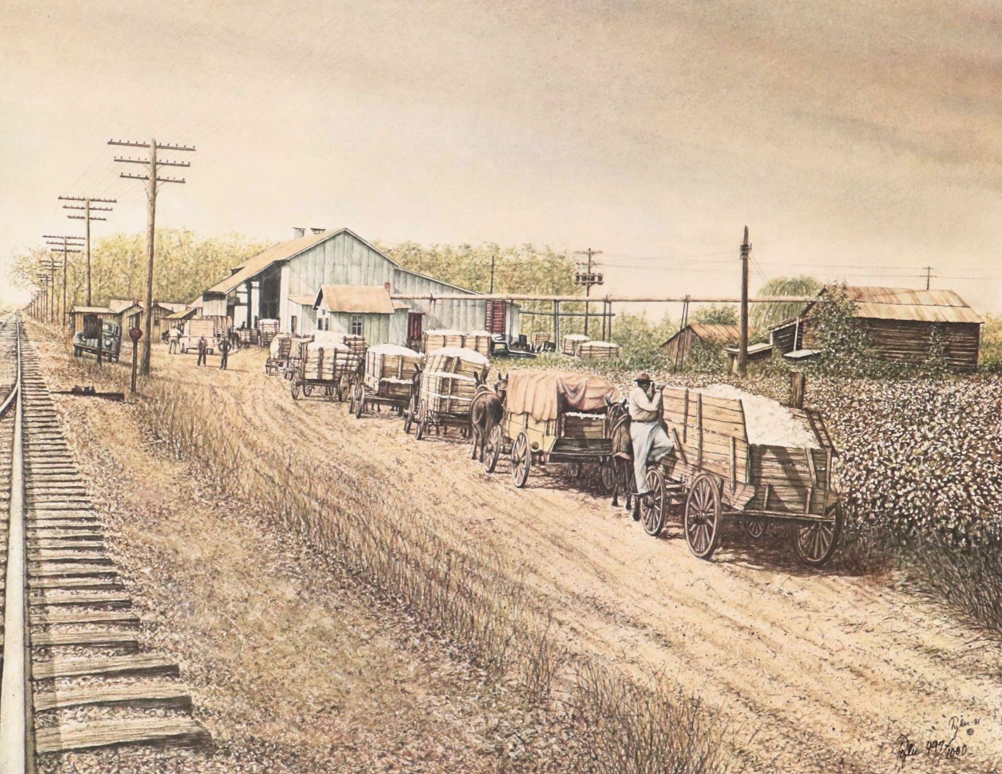 Offset Lithograph "Southern Harvest," 1981