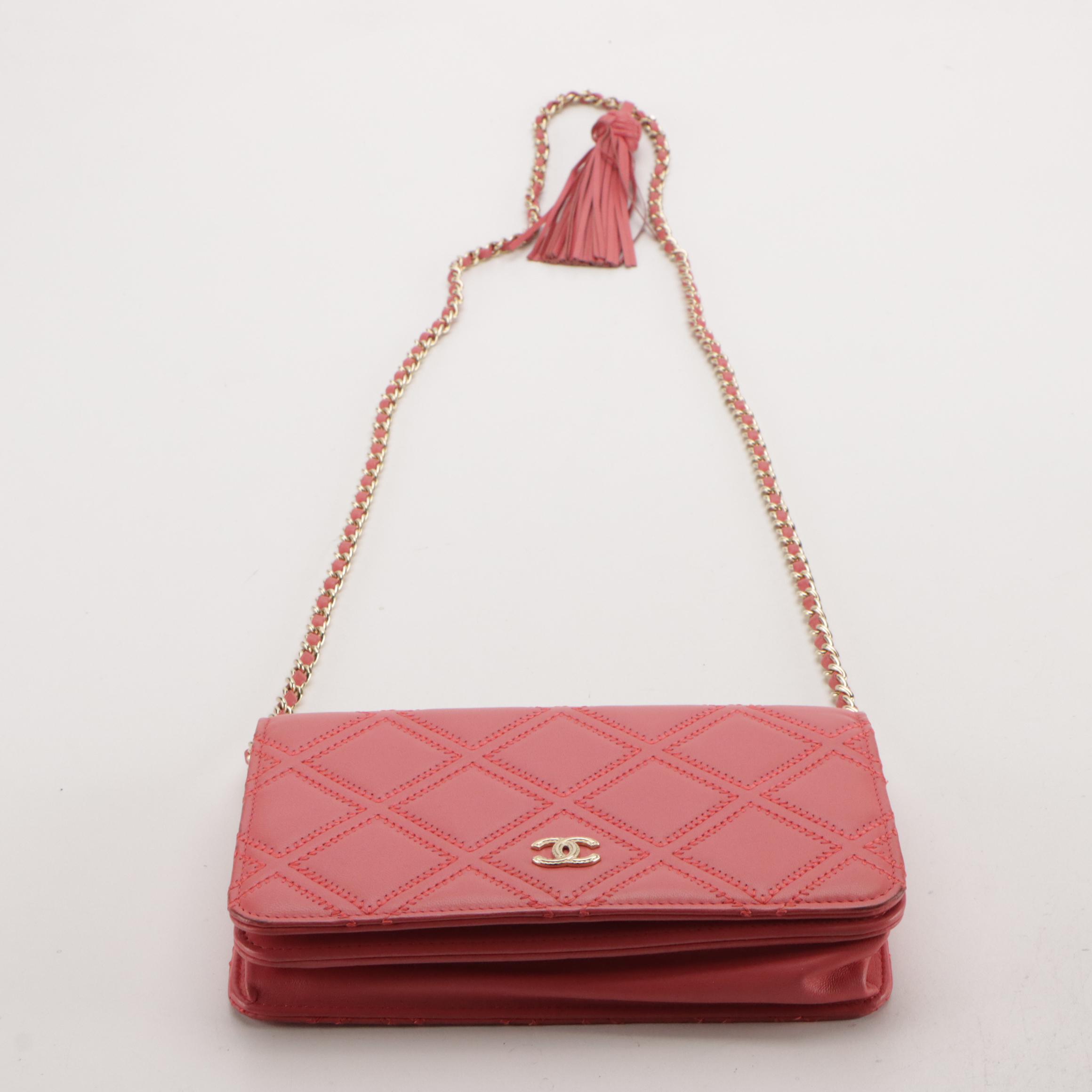 Chanel Tassel WOC in Double Stitch Quilted Leather