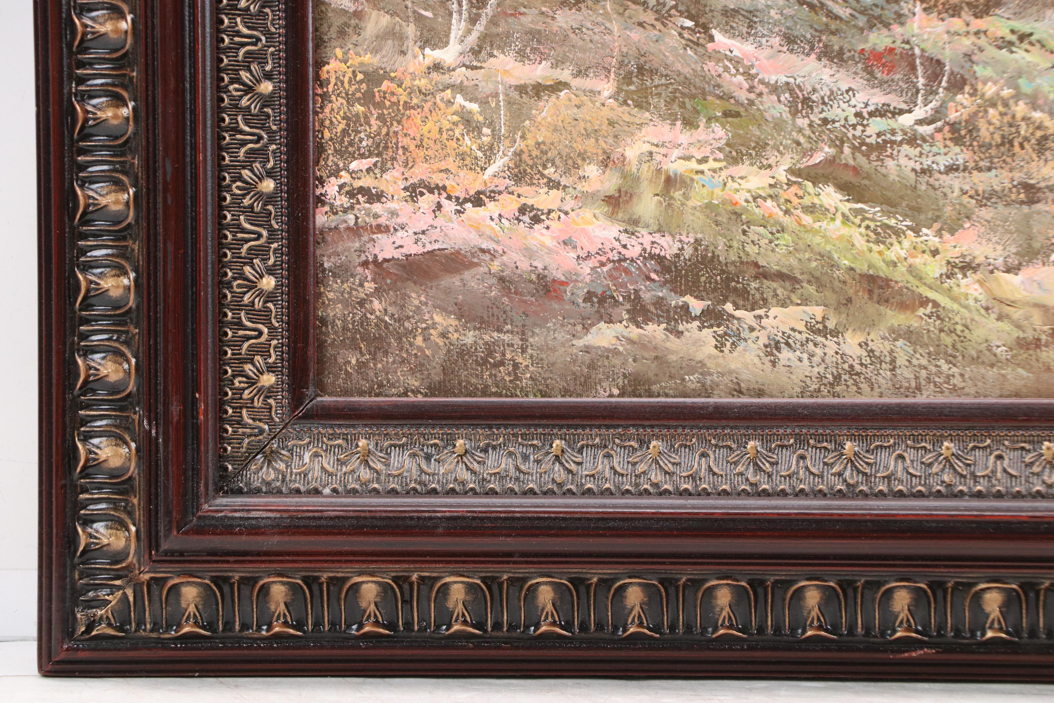 Irene Cafieri Landscape Oil Painting with Woodland Cottage