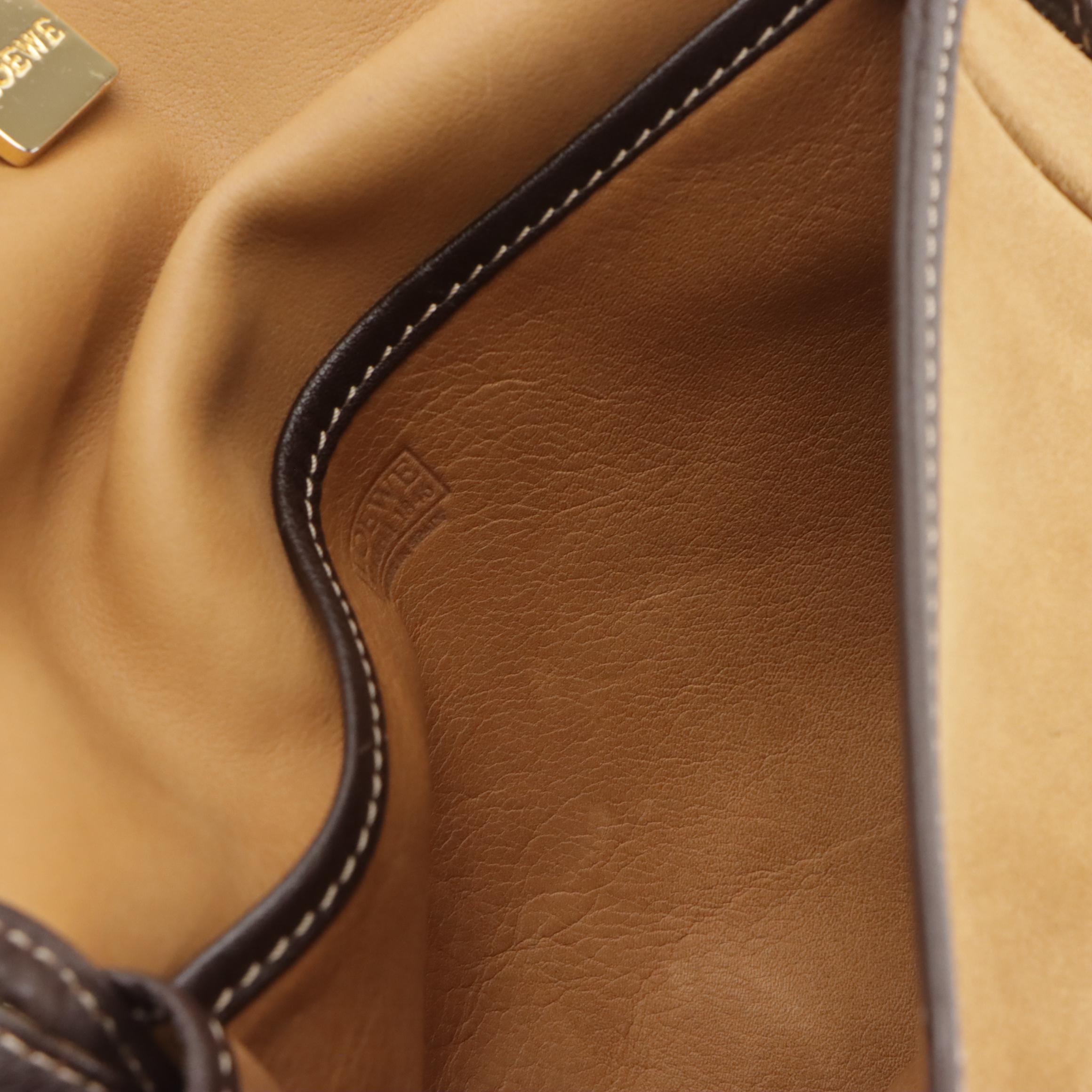 Loewe Suede and Leather Anagram Front-Flap Crossbody Bag