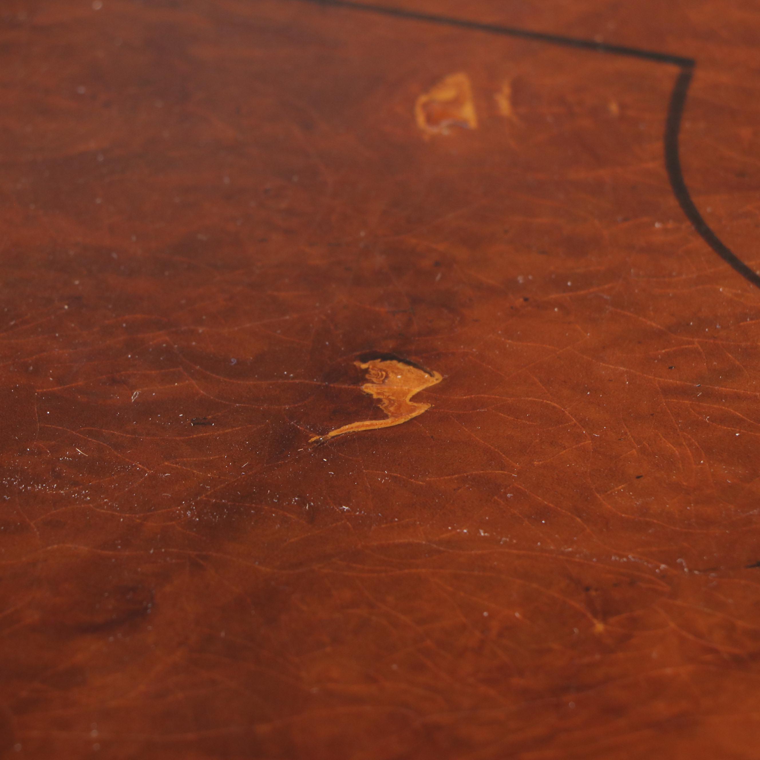 Edwardian Style Inlaid Burl and Mixed Wood Revolving Bookcase, 20th Century