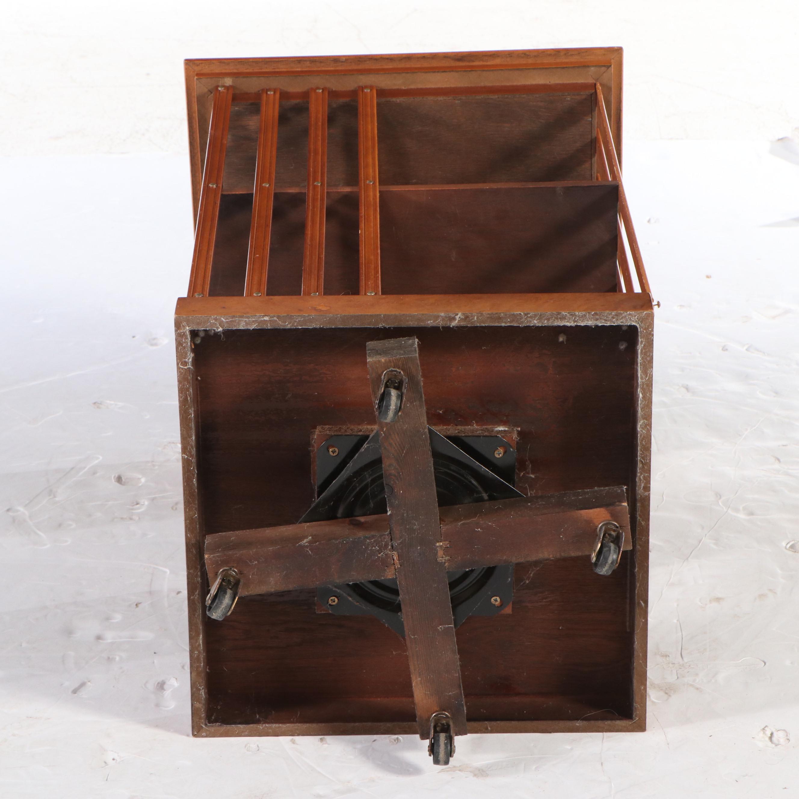Edwardian Style Inlaid Burl and Mixed Wood Revolving Bookcase, 20th Century