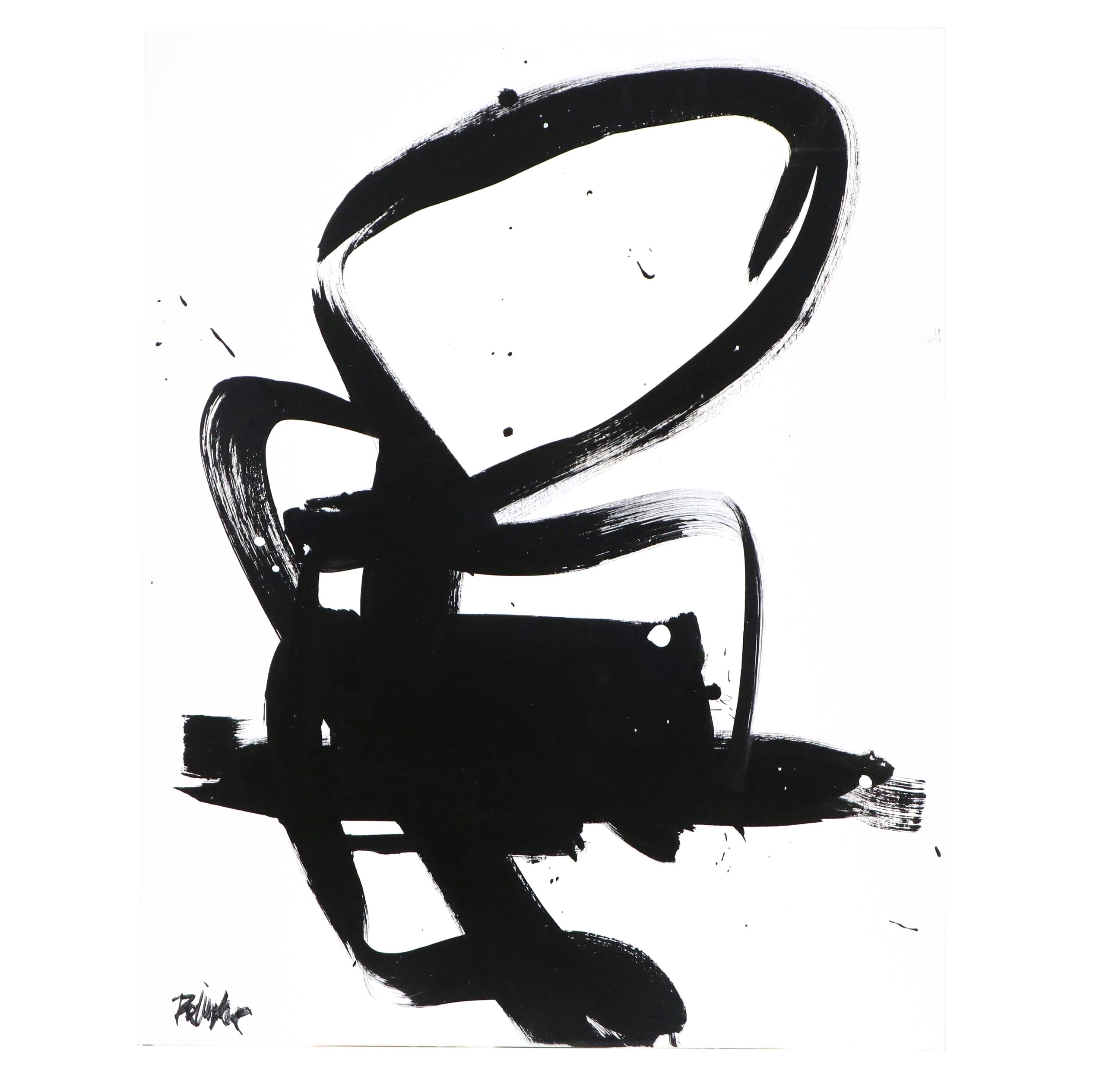 Robbie Kemper Abstract Acrylic Painting "Loopy," 21st Century