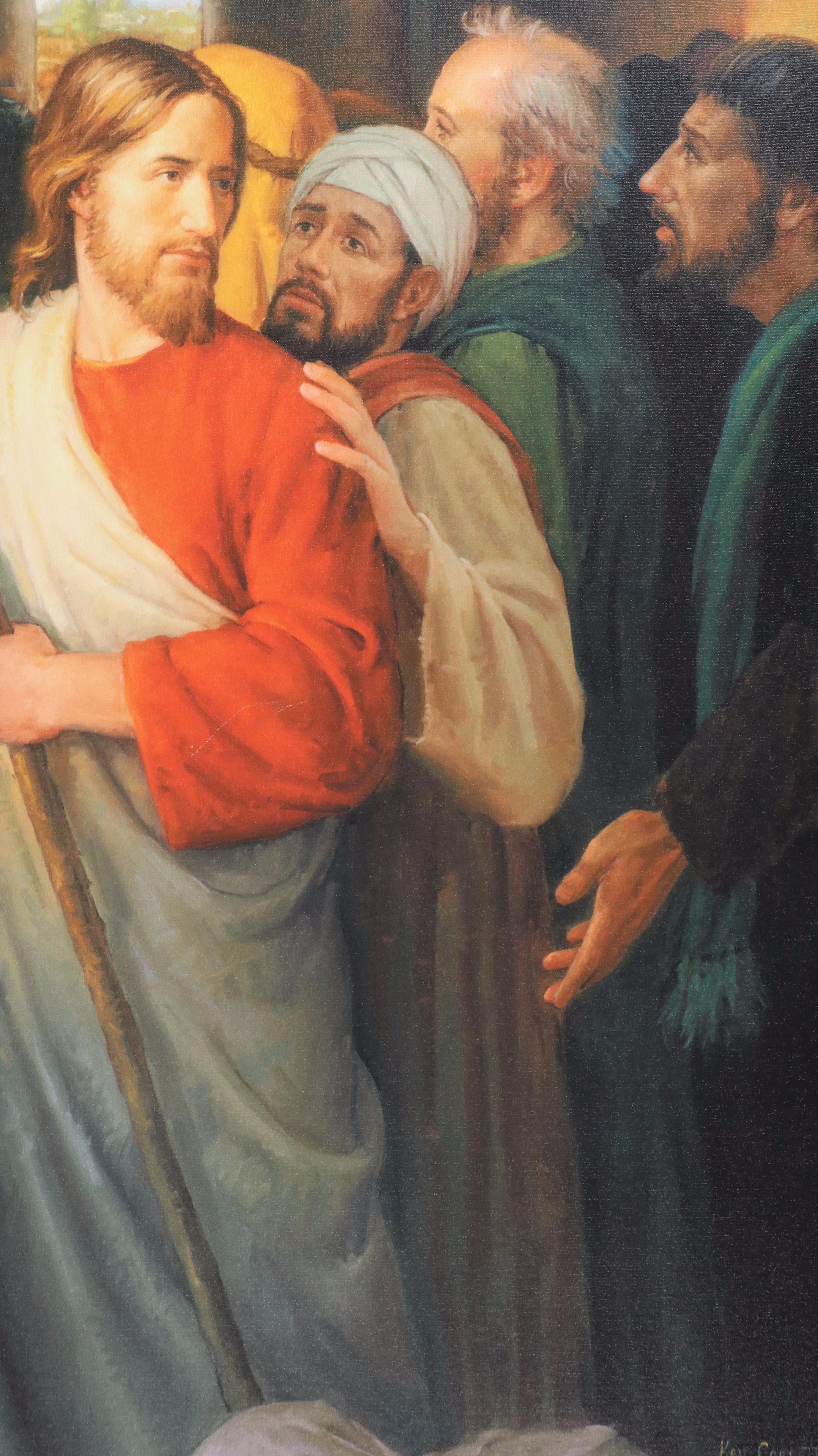 Ken Corbett Biblical Giclée of Jesus with Followers, Circa 2004