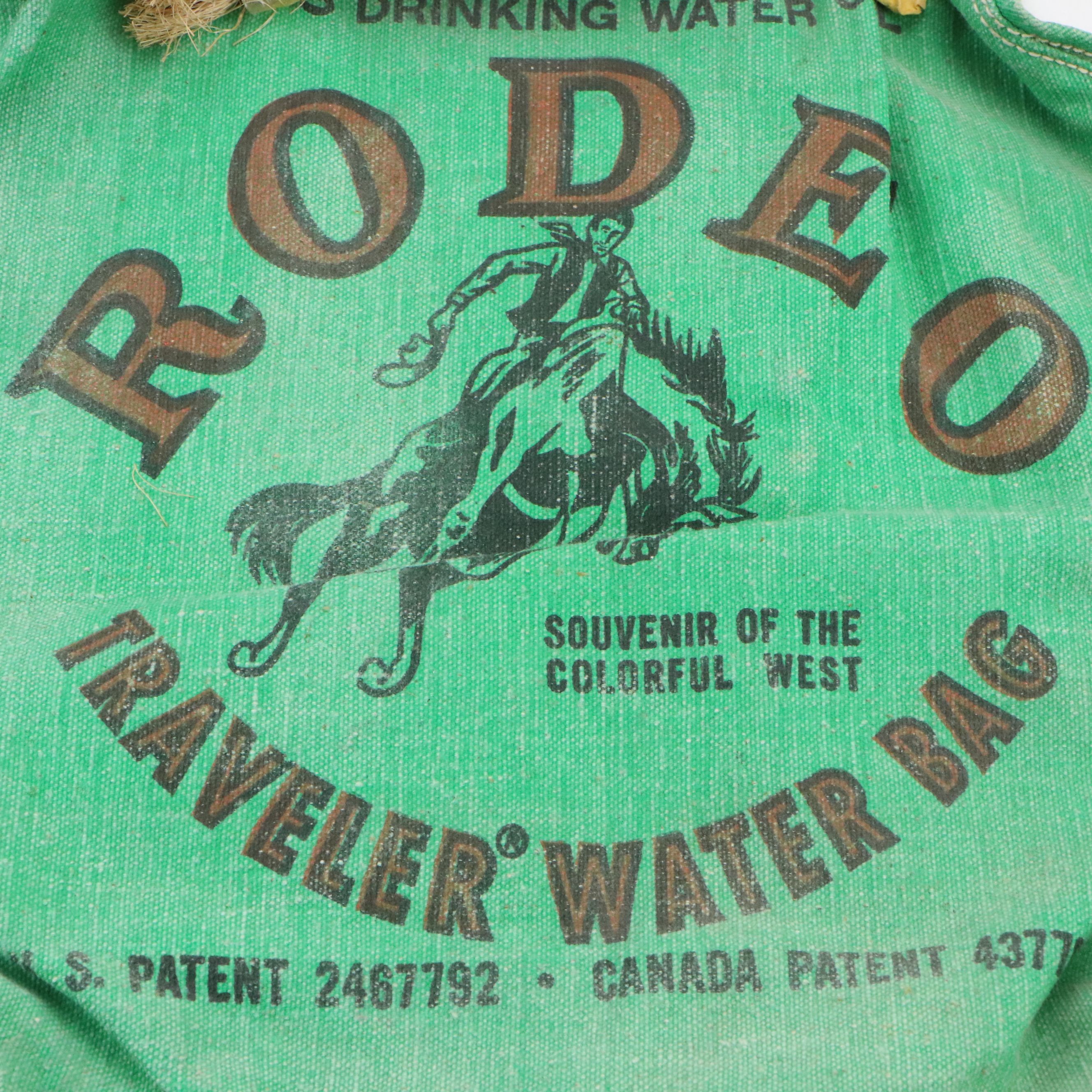 Pueblo Tent & Awning Co. Minnequa and Rodeo Travel Water Bags, Mid-20th Century