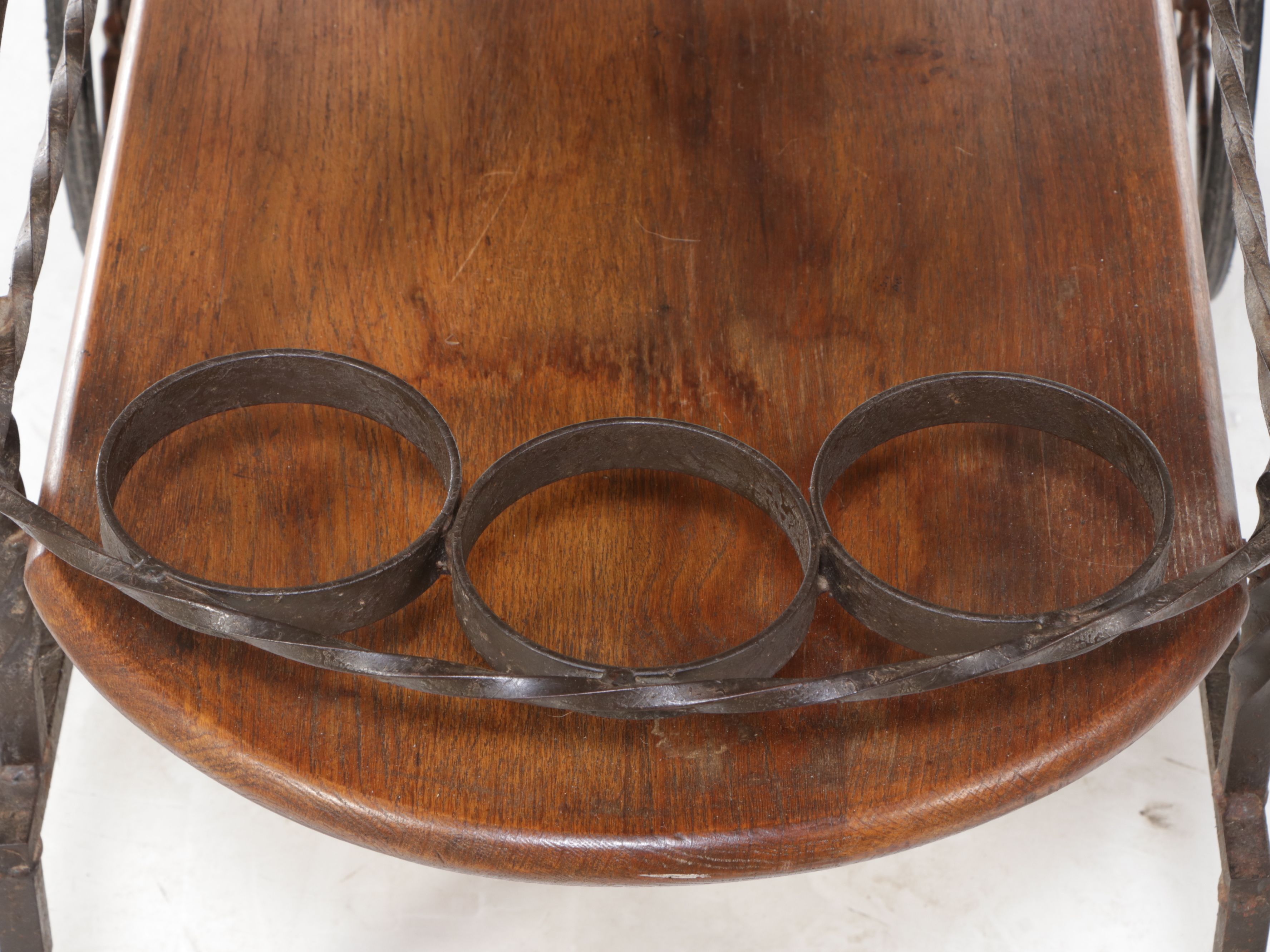 Italian Style Wood and Wrought Iron Bar Cart, Mid to Late 20th Century