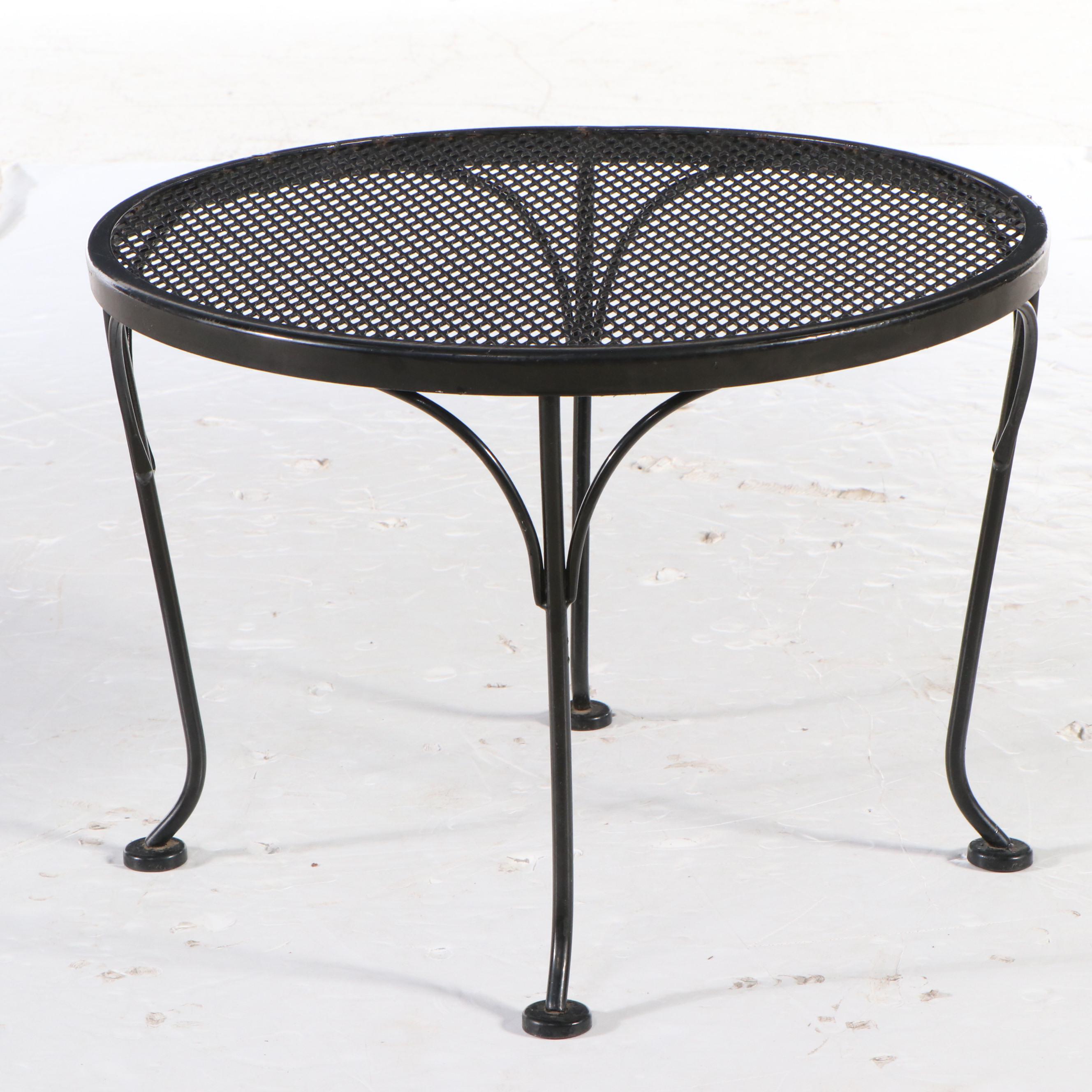 Metal Mesh Top Patio Side Table