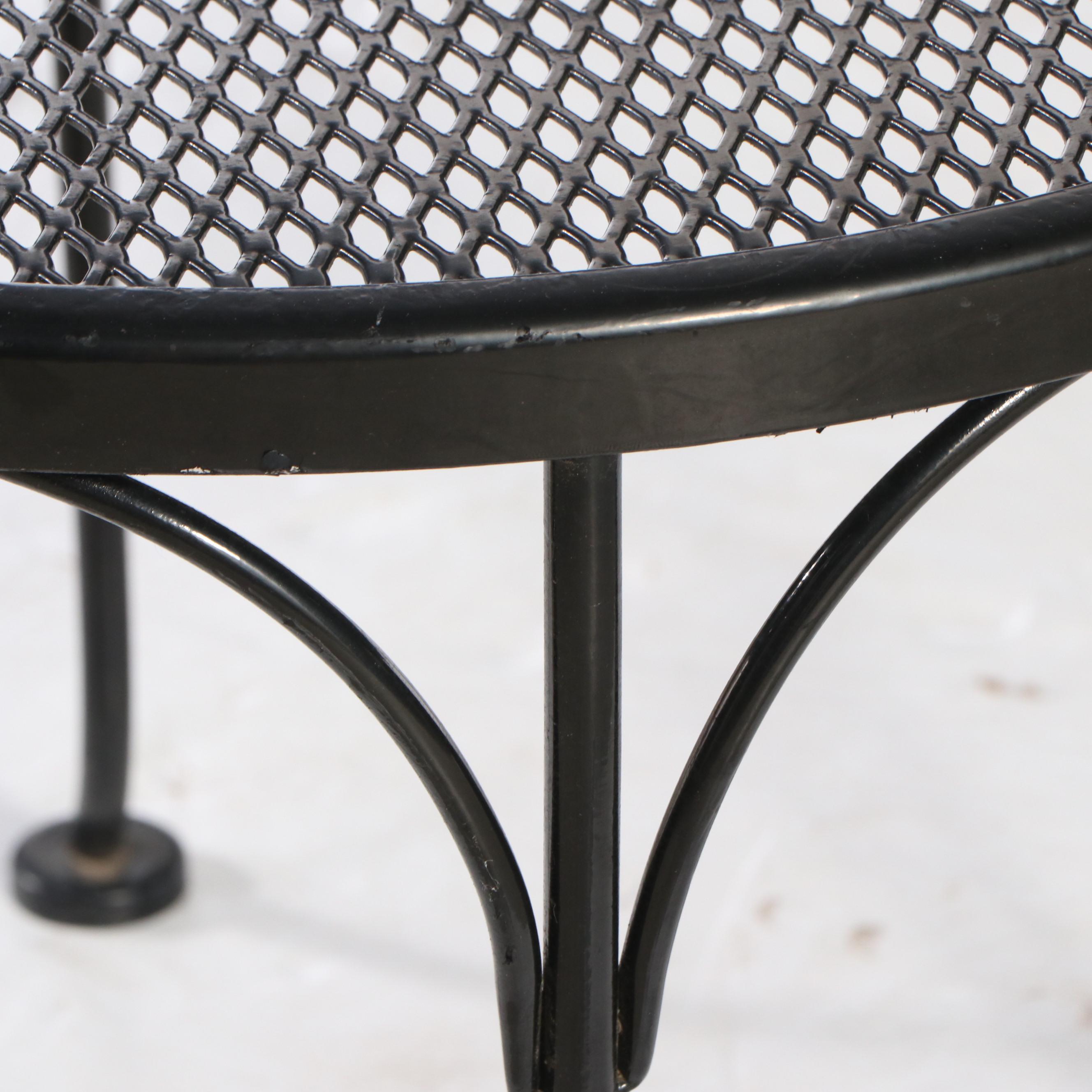 Metal Mesh Top Patio Side Table