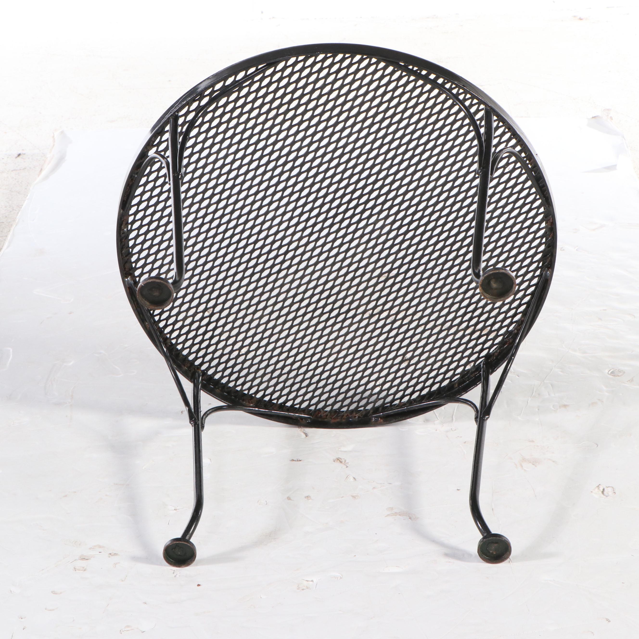 Metal Mesh Top Patio Side Table
