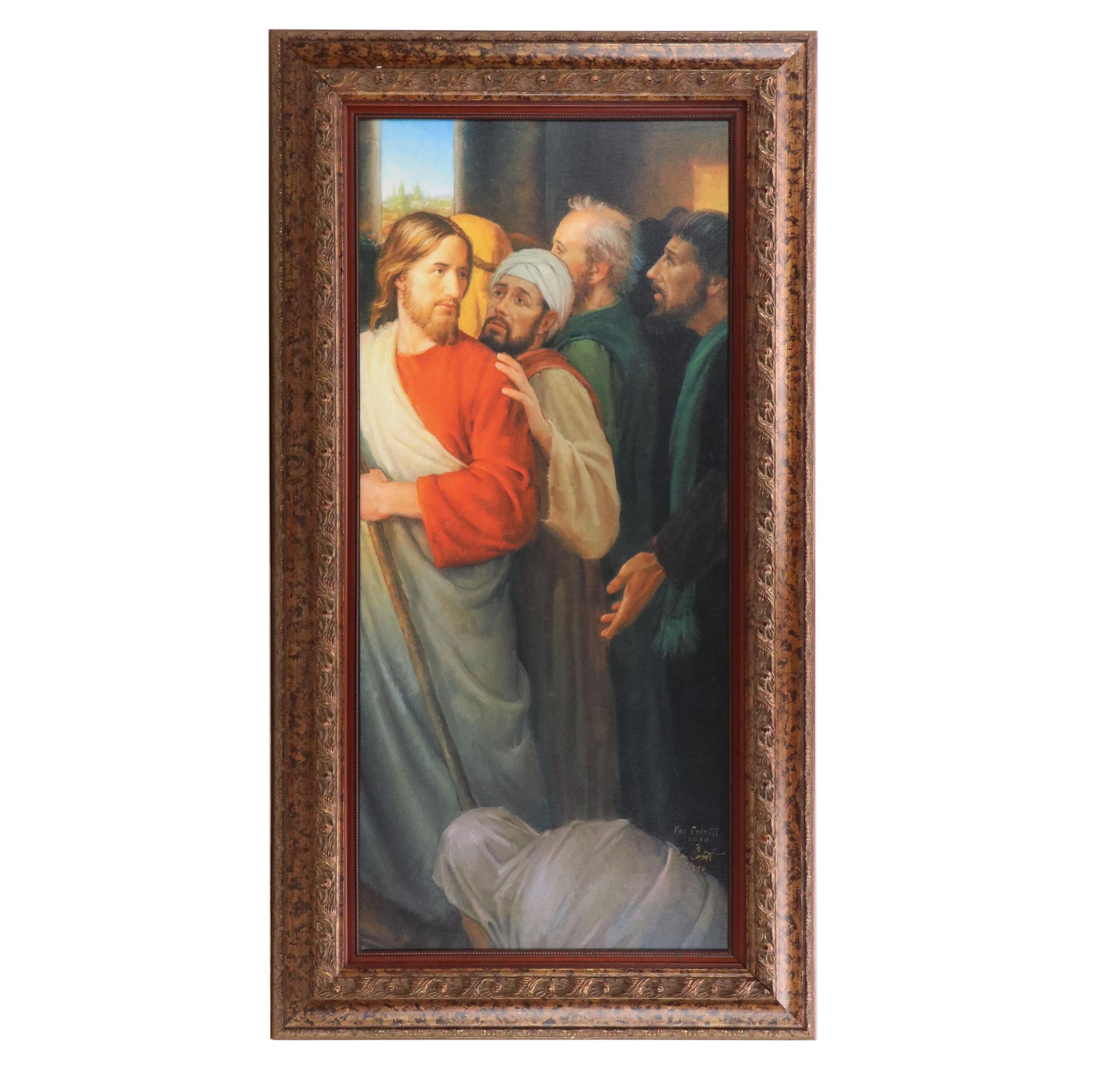 Ken Corbett Biblical Giclée of Jesus with Followers, Circa 2004