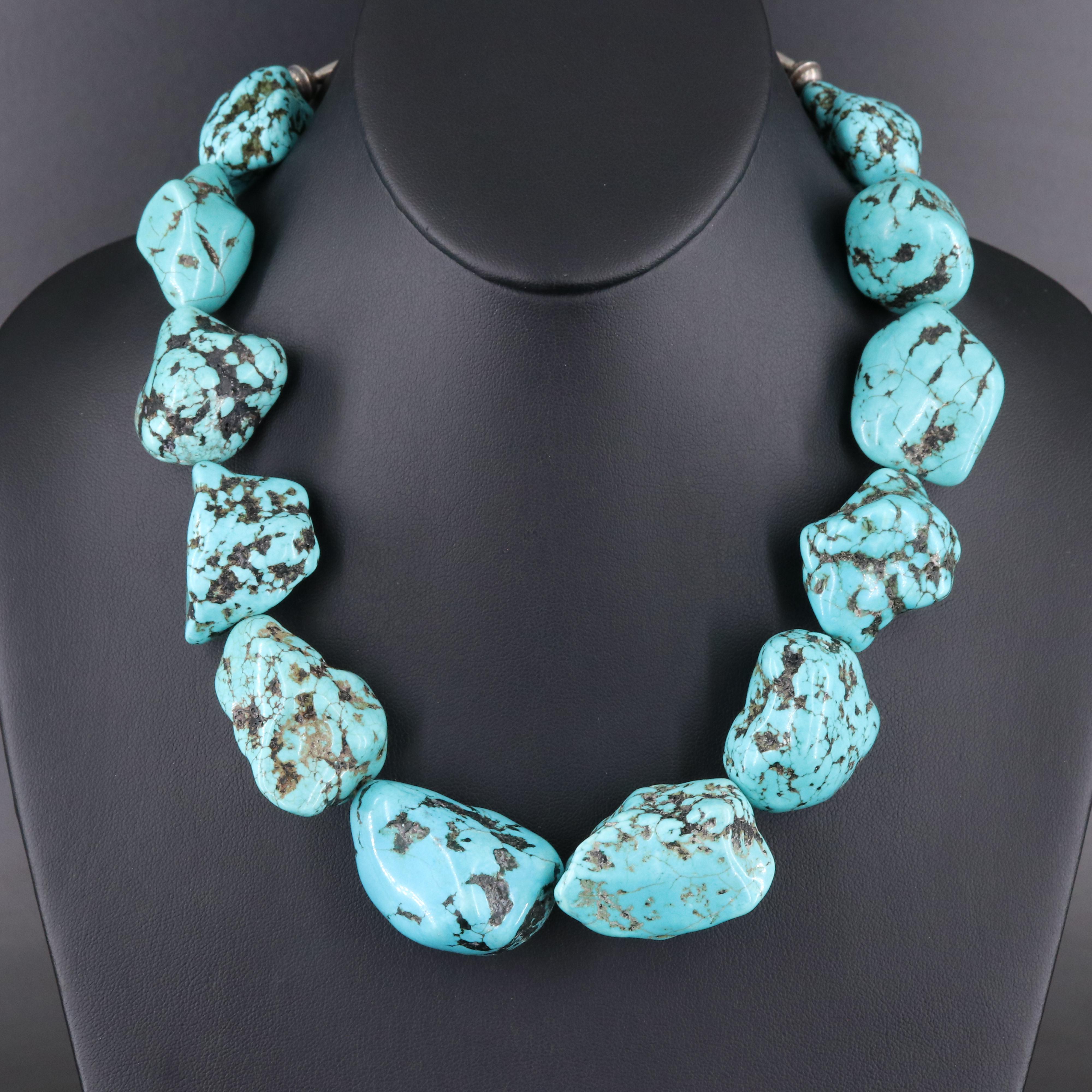 Magnesite Necklace with Sterling Clasp