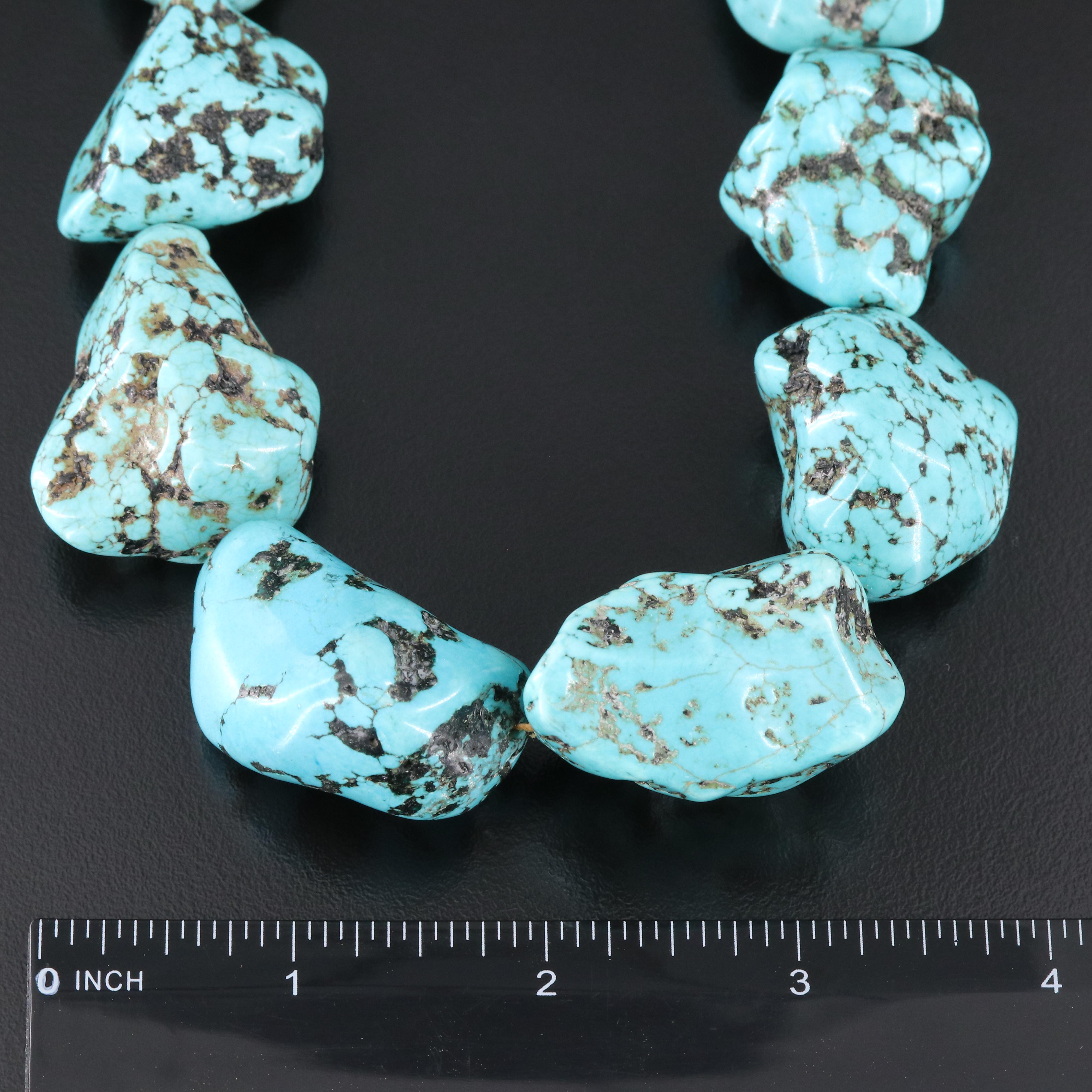 Magnesite Necklace with Sterling Clasp
