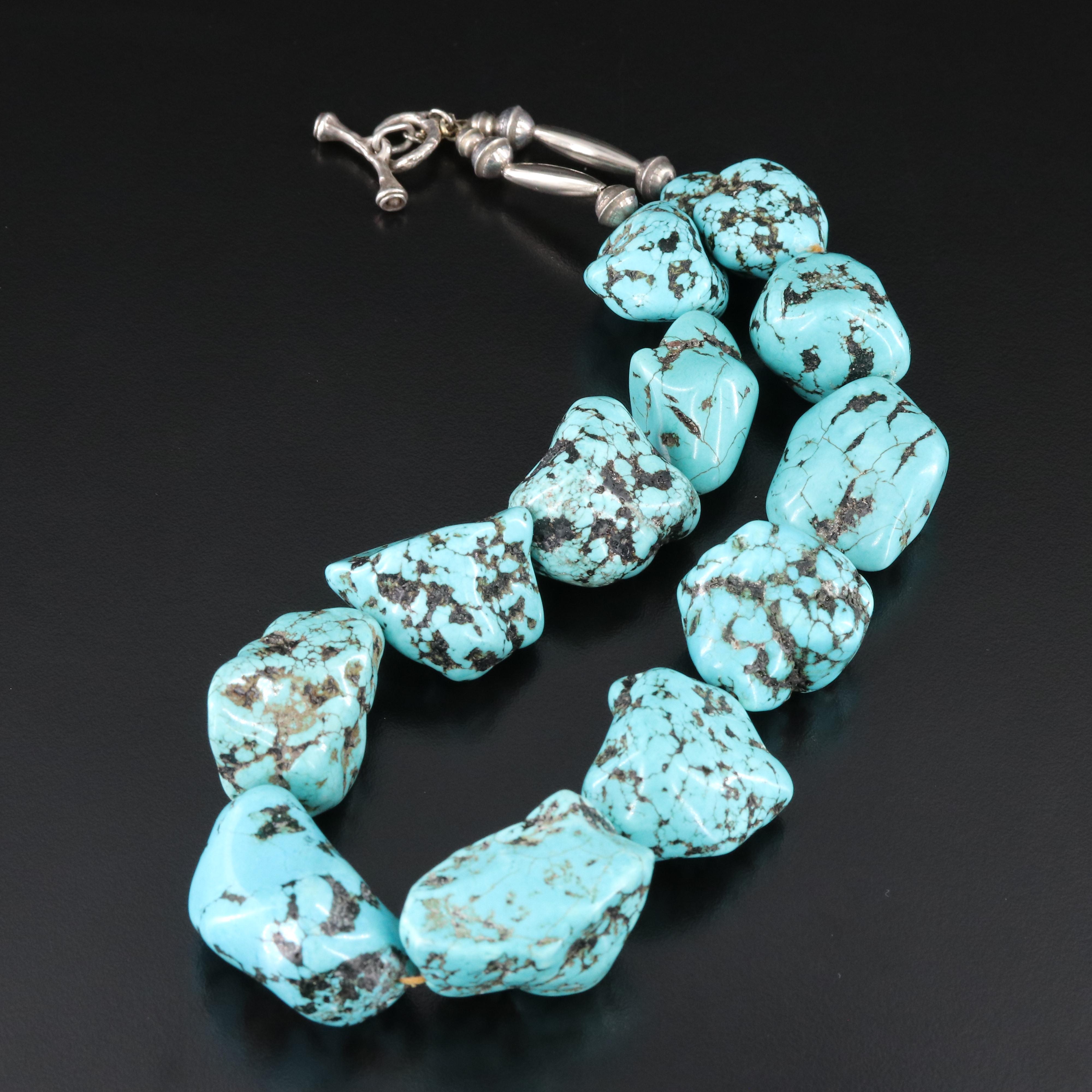 Magnesite Necklace with Sterling Clasp