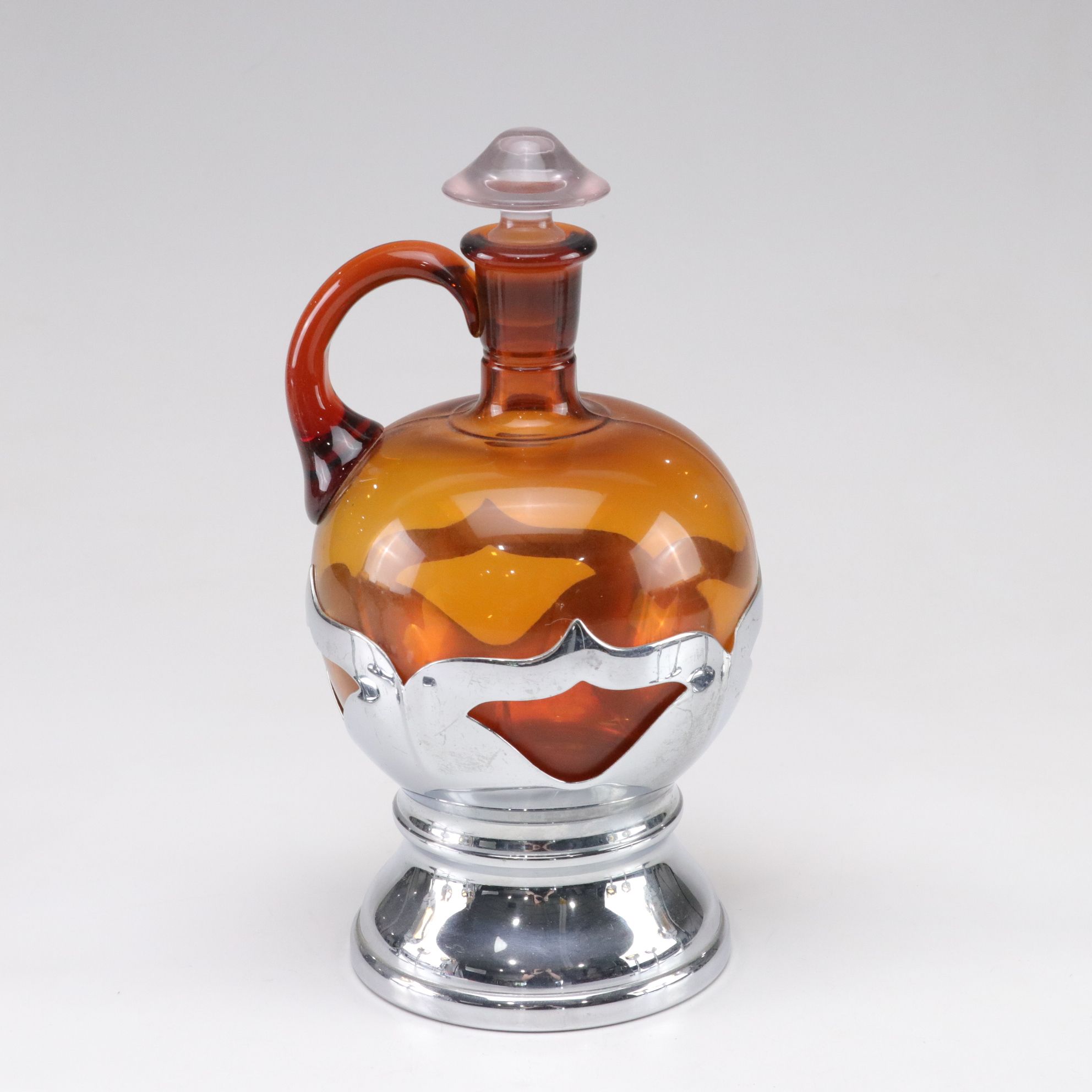 Farber Brothers "Farber Crystal" Stoppered Decanter & Wine Glasses