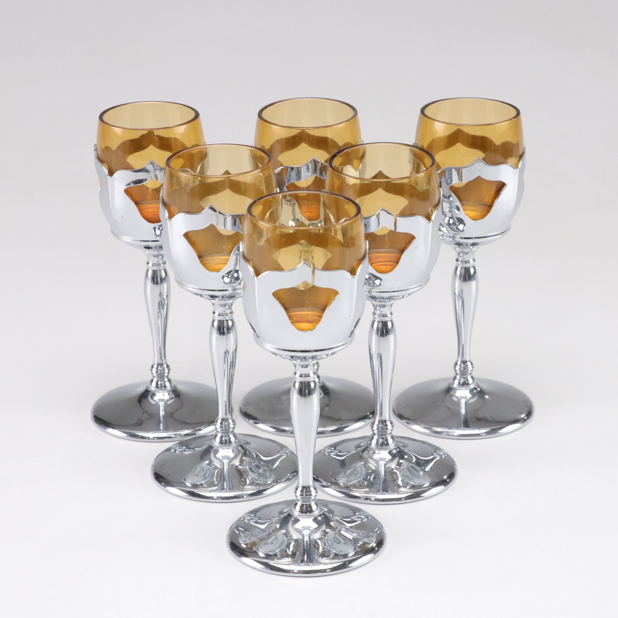 Farber Brothers "Farber Crystal" Stoppered Decanter & Wine Glasses