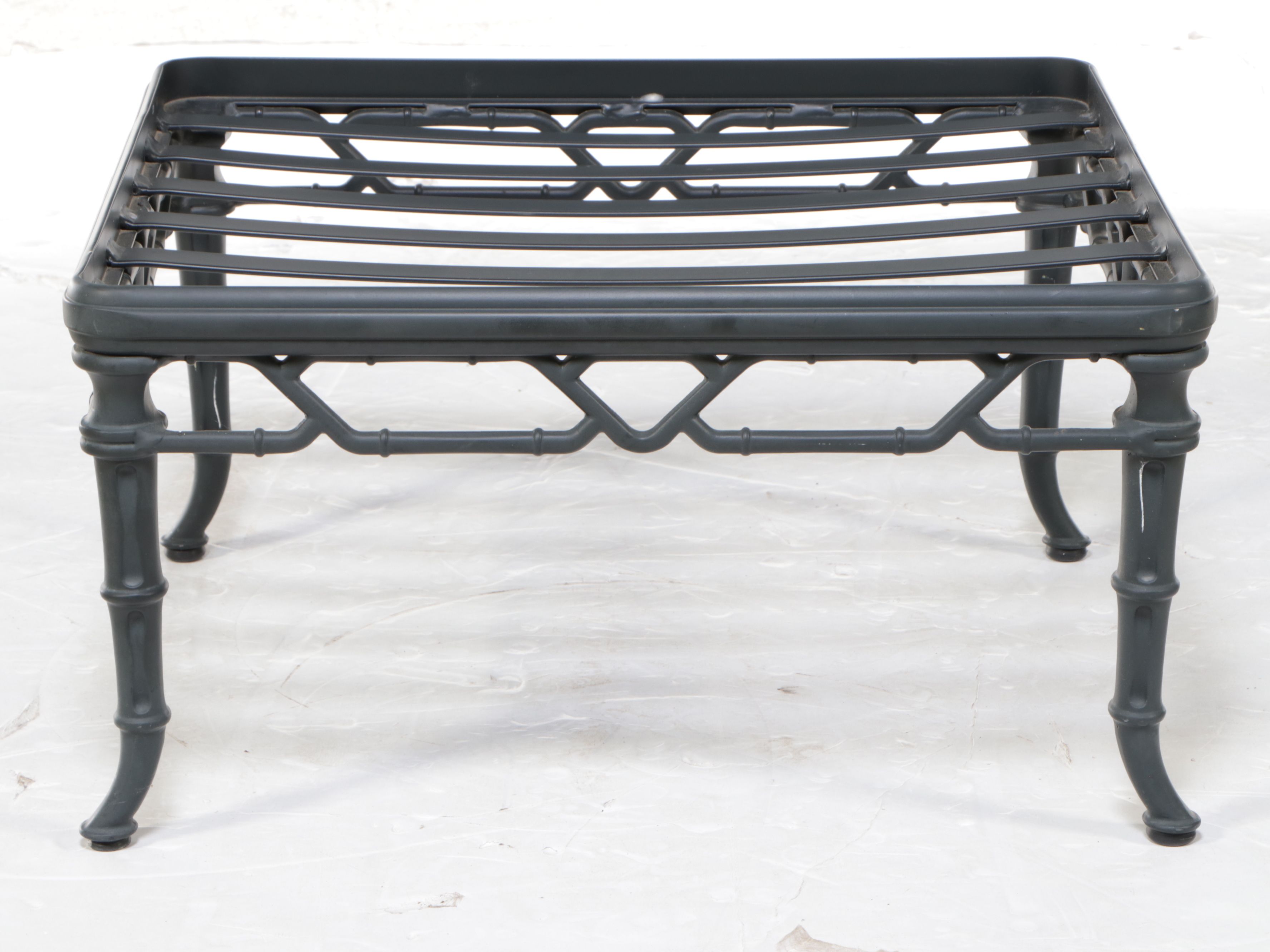 Brown Jordan Cast Metal Faux Bamboo Ottoman