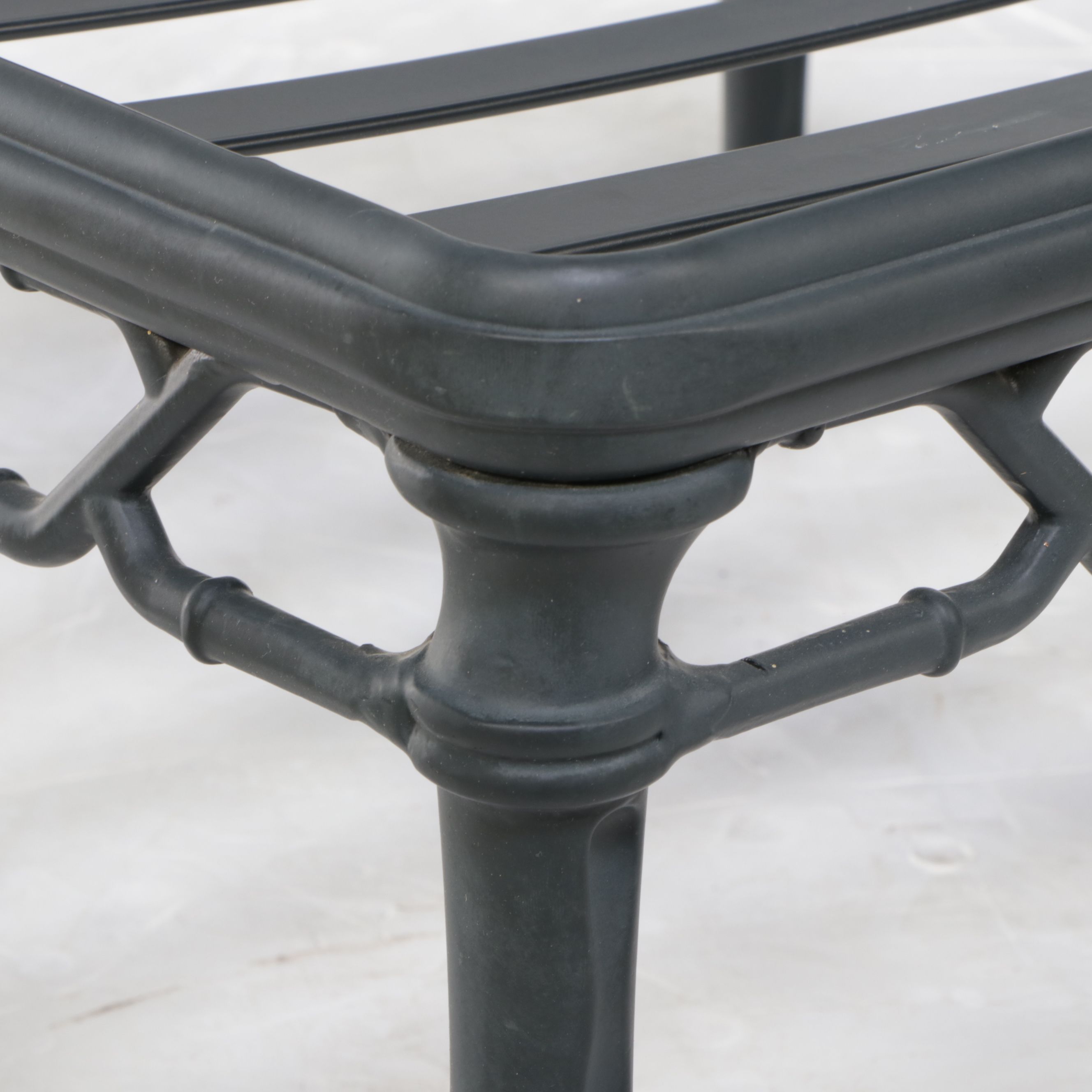 Brown Jordan Cast Metal Faux Bamboo Ottoman