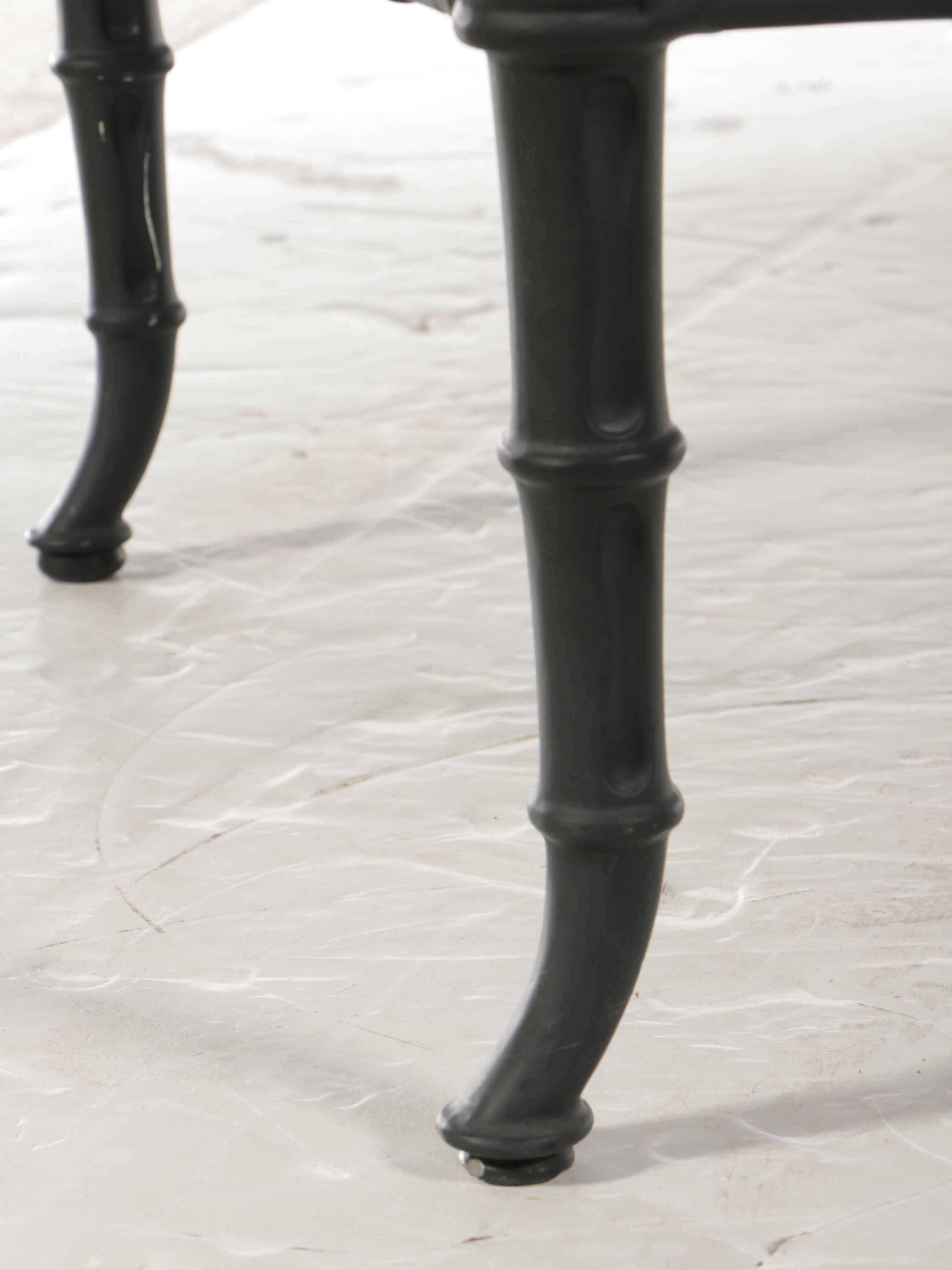 Brown Jordan Cast Metal Faux Bamboo Ottoman