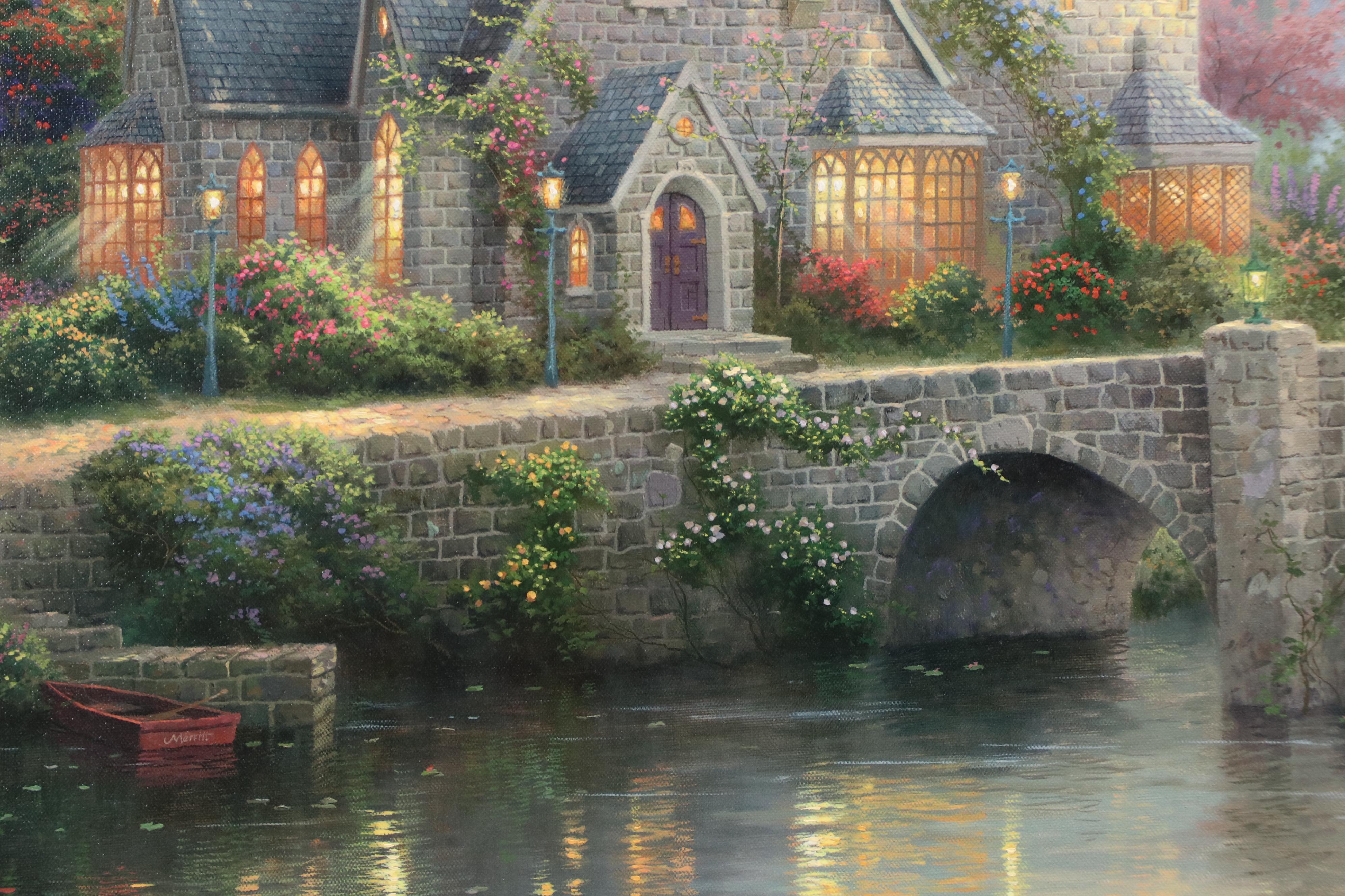 Thomas Kinkade Embellished Offset Lithograph "Lamplight Manor"