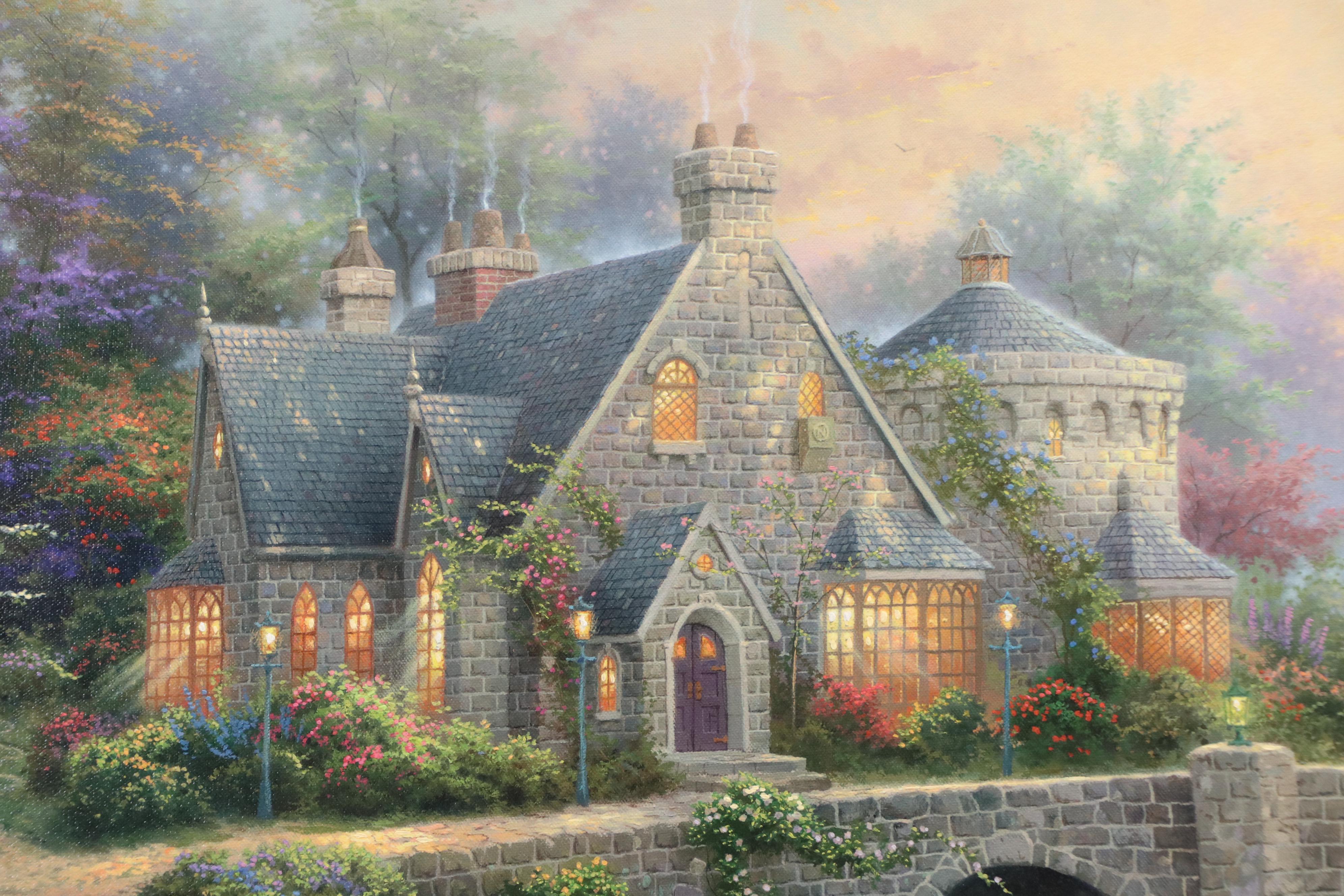 Thomas Kinkade Embellished Offset Lithograph "Lamplight Manor"