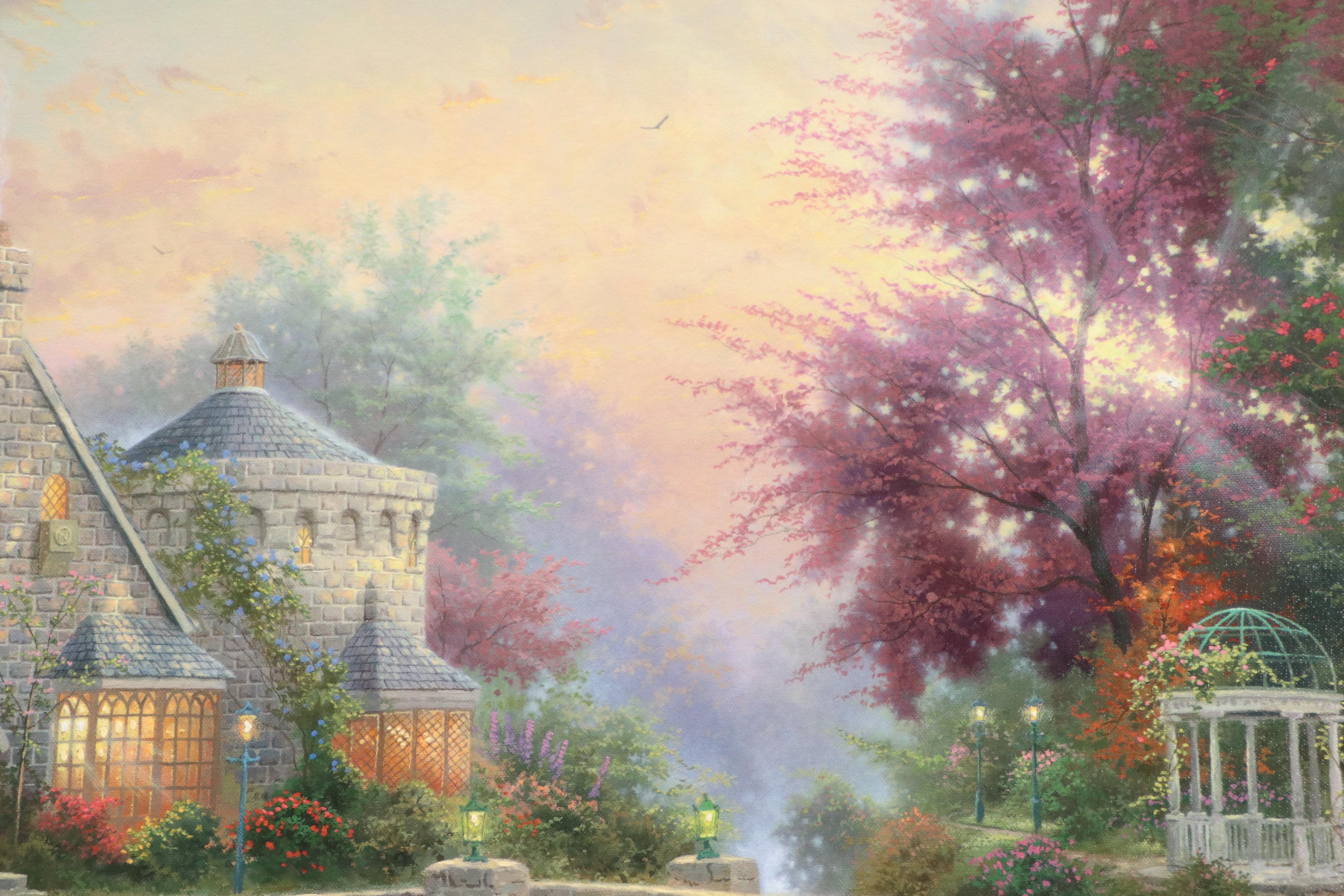 Thomas Kinkade Embellished Offset Lithograph "Lamplight Manor"
