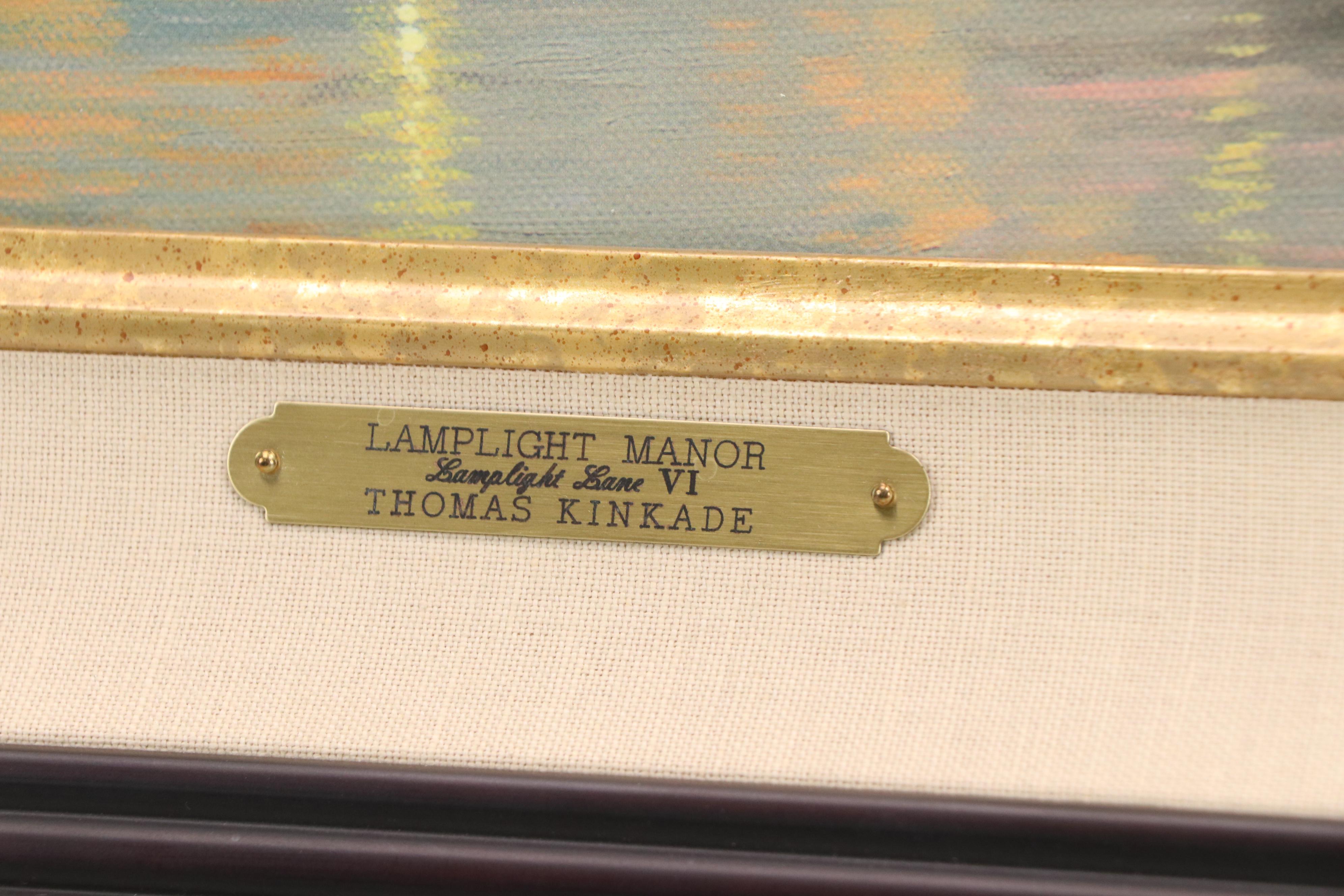 Thomas Kinkade Embellished Offset Lithograph "Lamplight Manor"